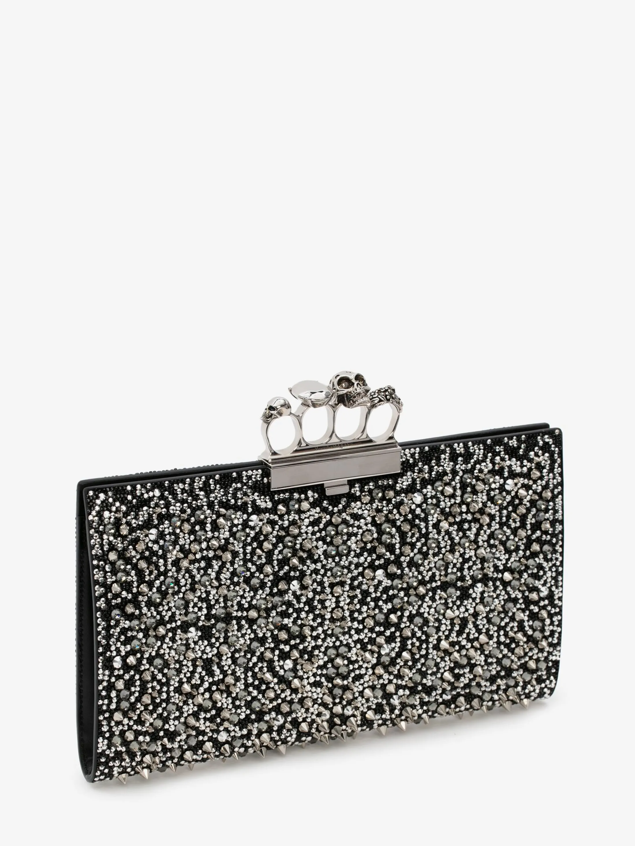 Clearance Alexander McQueen Women's Jewelled Flat Pouch in Black