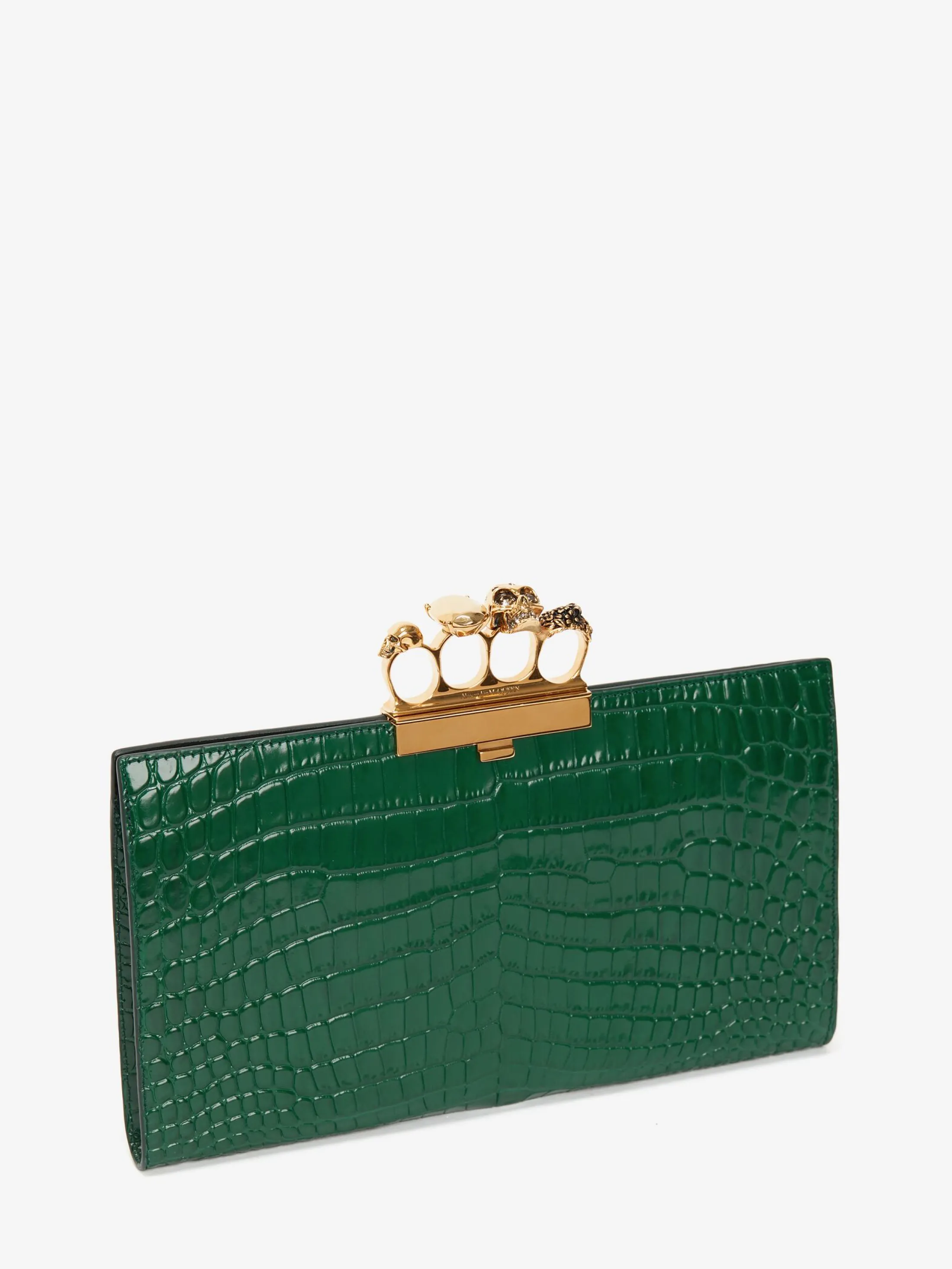 Online Alexander McQueen Women's Jewelled Flat Pouch in Emerald