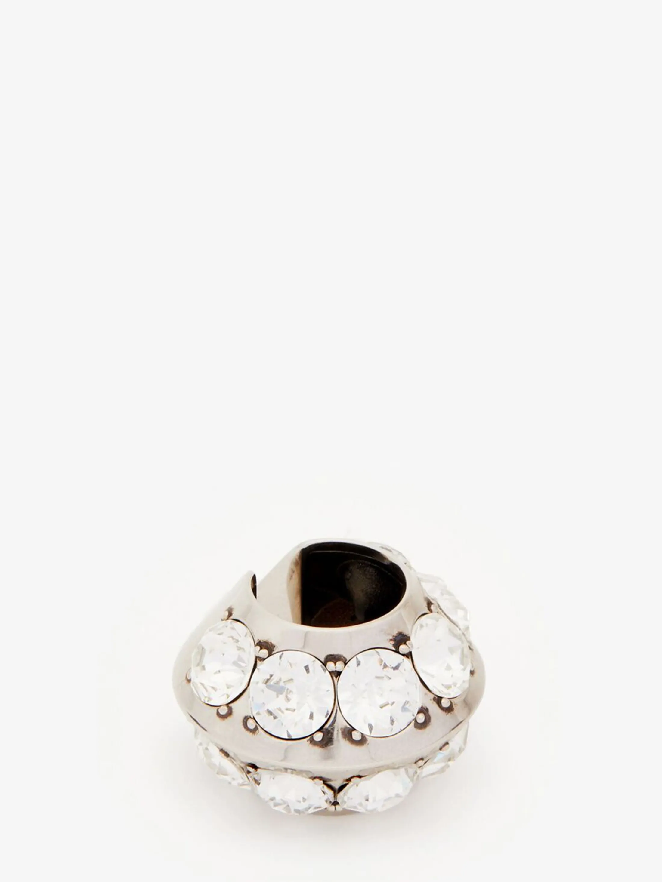 Clearance Alexander McQueen Women's Jewelled  Hexagonal Ear Cuff in Antique Silver