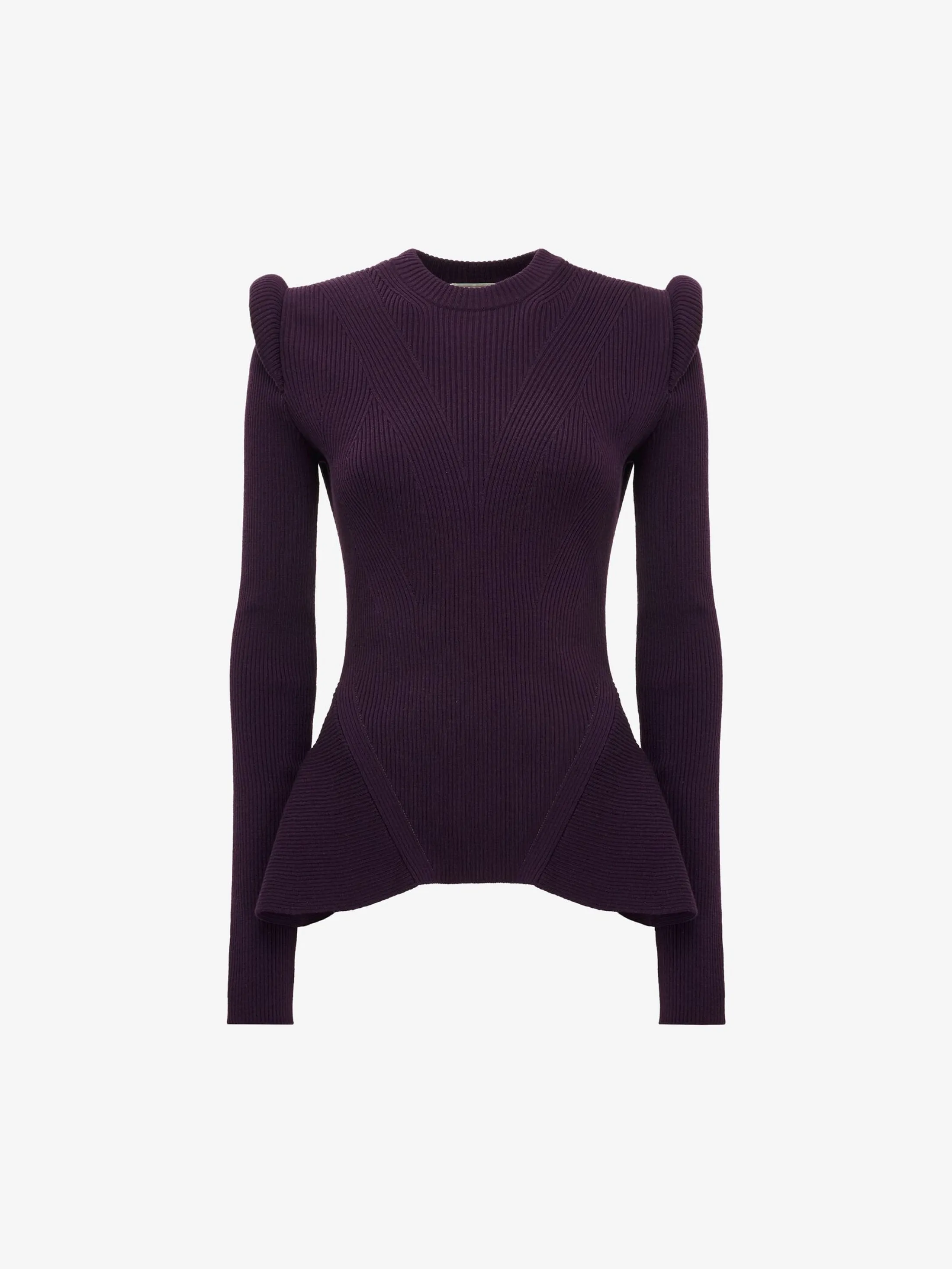 Hot Alexander McQueen Women's Kickback Ribbed Jumper in Night Shade