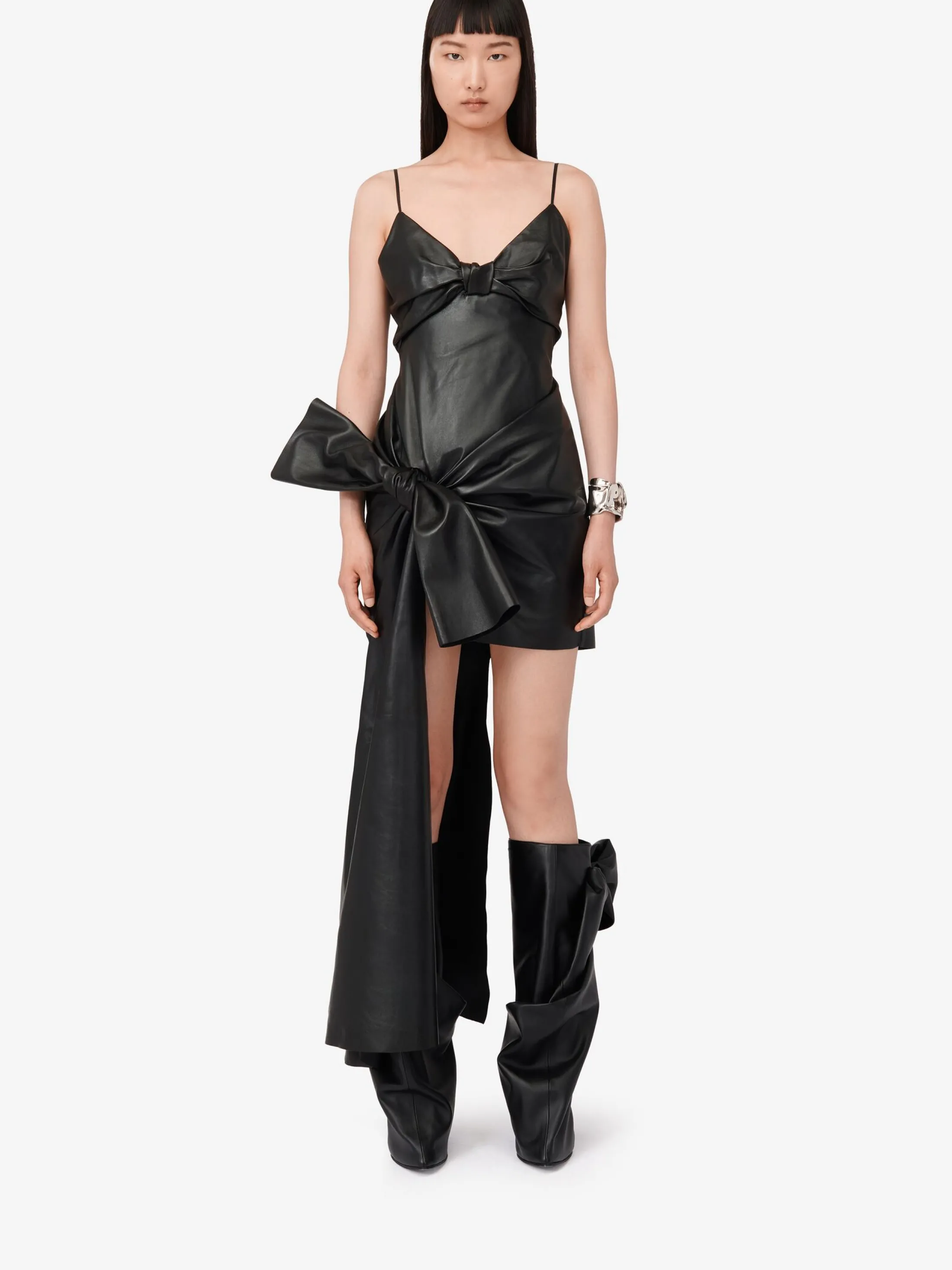 Discount Alexander McQueen Women's Knotted Drape Dress in Black