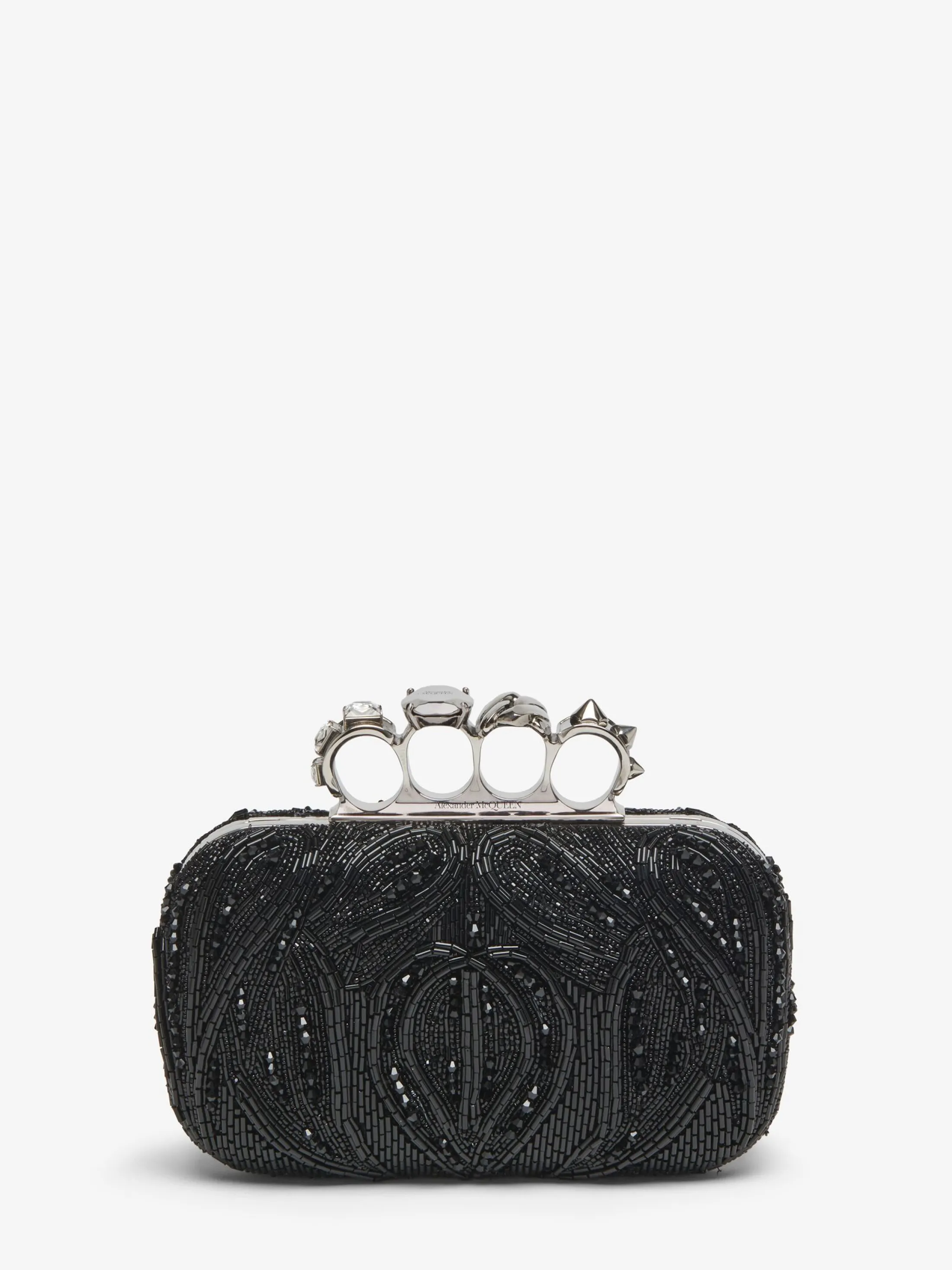 Online Alexander McQueen Women's Knuckle Clutch in Black