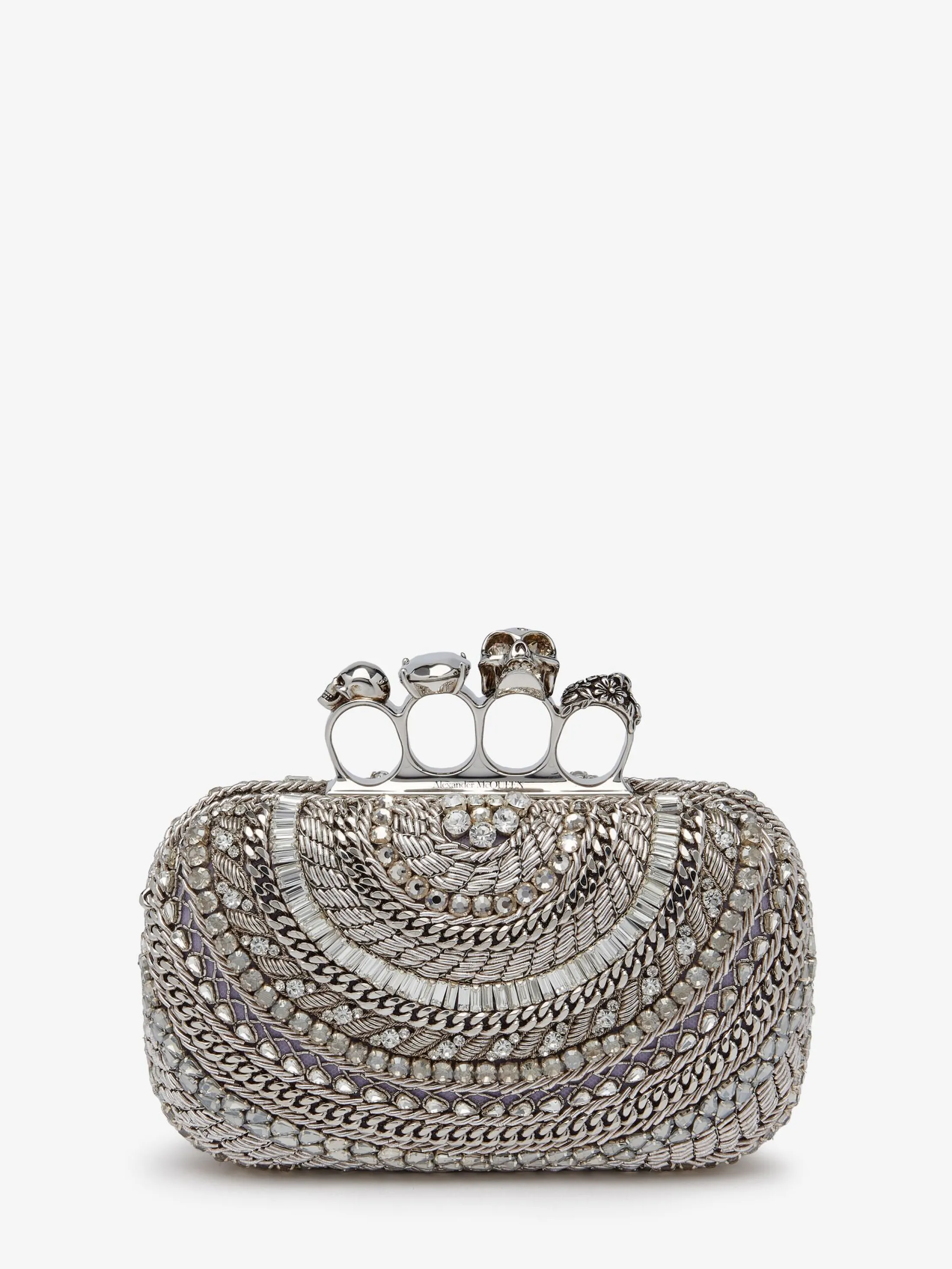 Flash Sale Alexander McQueen Women's Knuckle Clutch in Silver