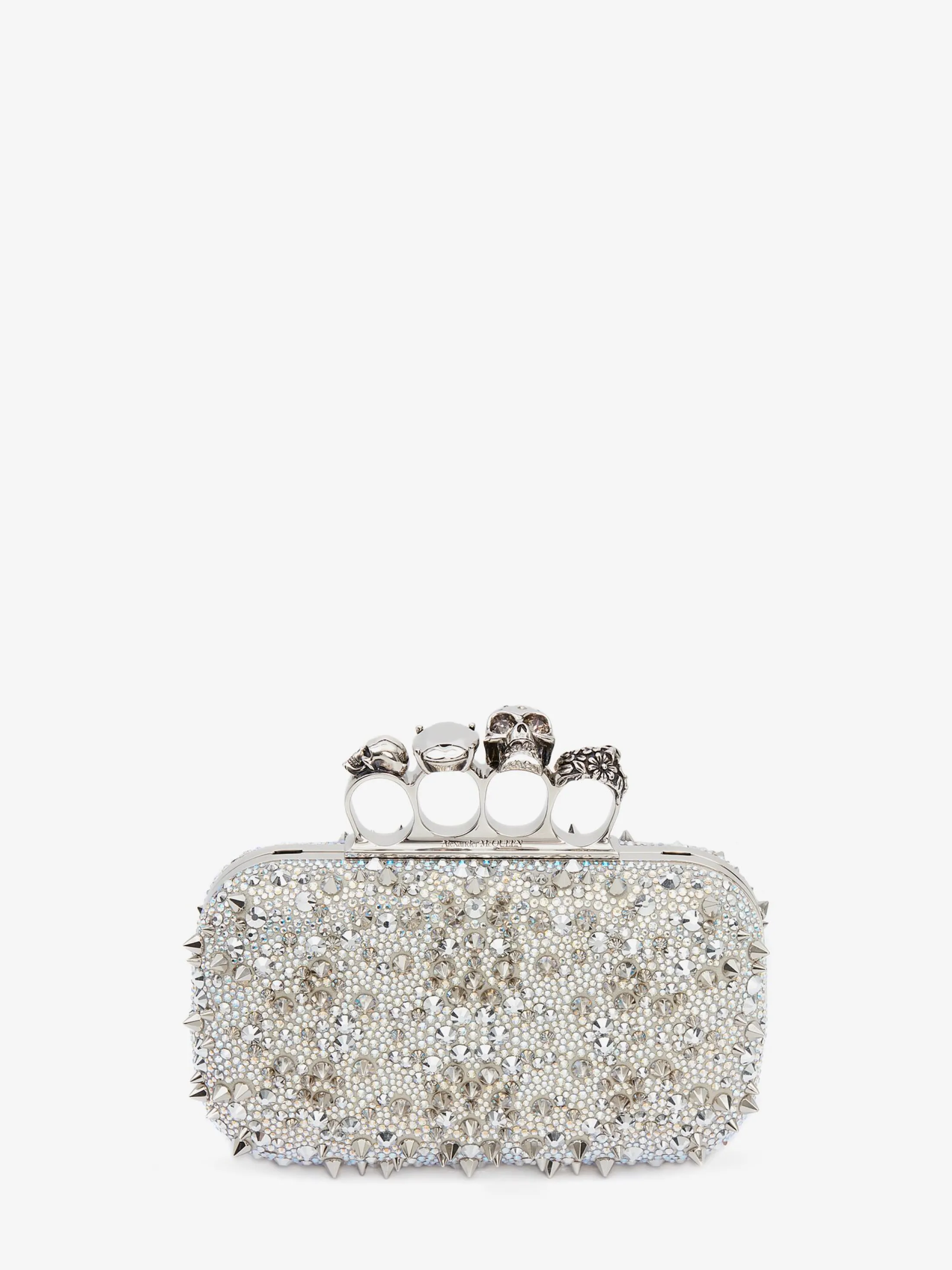 Store Alexander McQueen Women's Knuckle Clutch in White