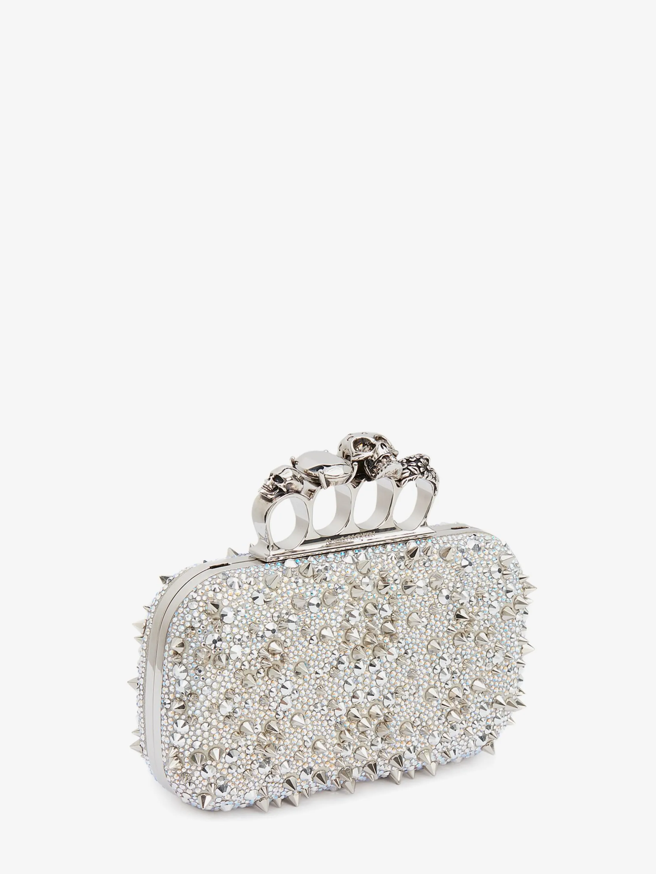 Store Alexander McQueen Women's Knuckle Clutch in White