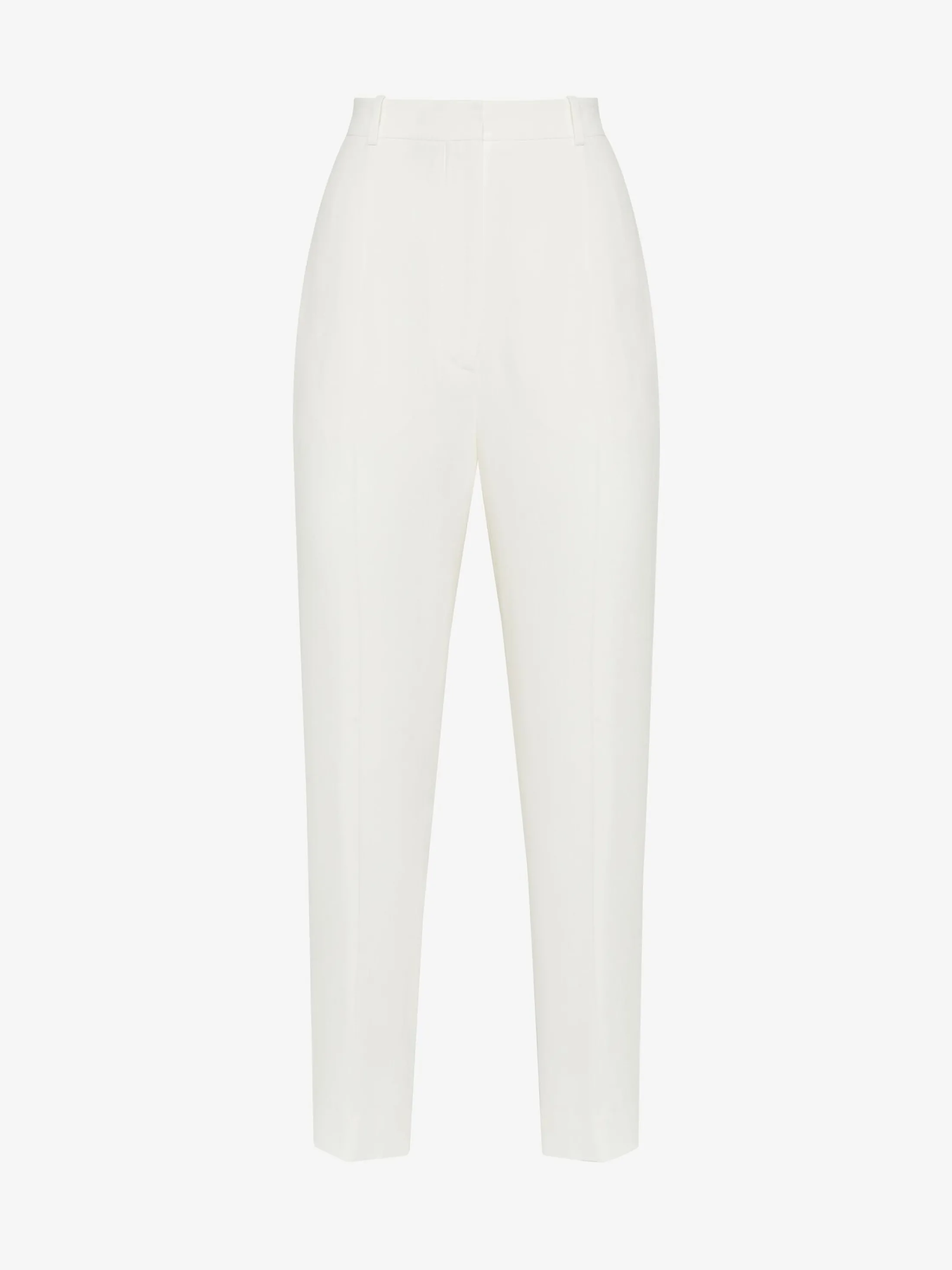 Hot Alexander McQueen Women's Leaf Crepe Cigarette Trousers in LIGHT IVORY