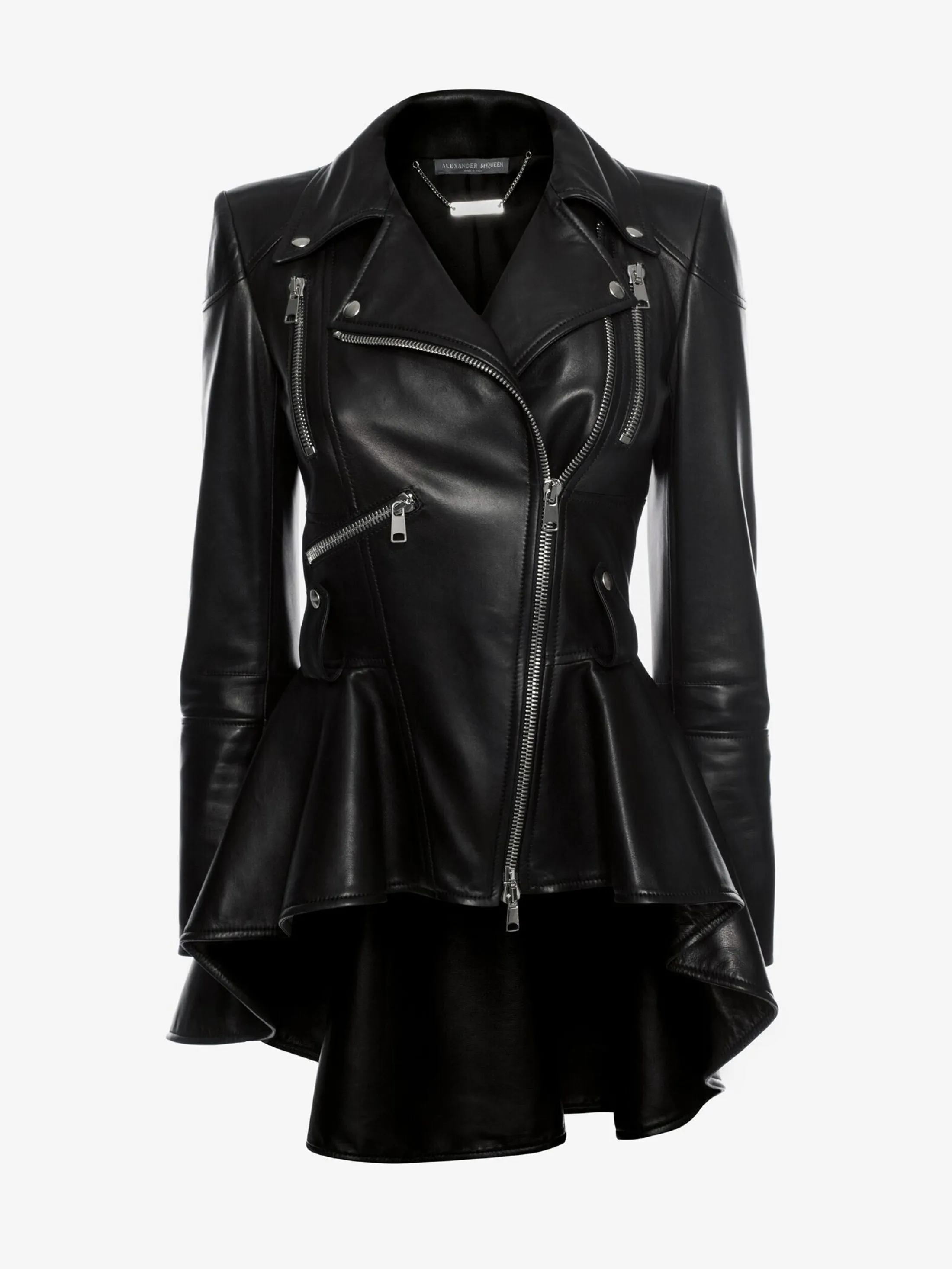 Shop Alexander McQueen Women's Leather Biker Jacket in Black