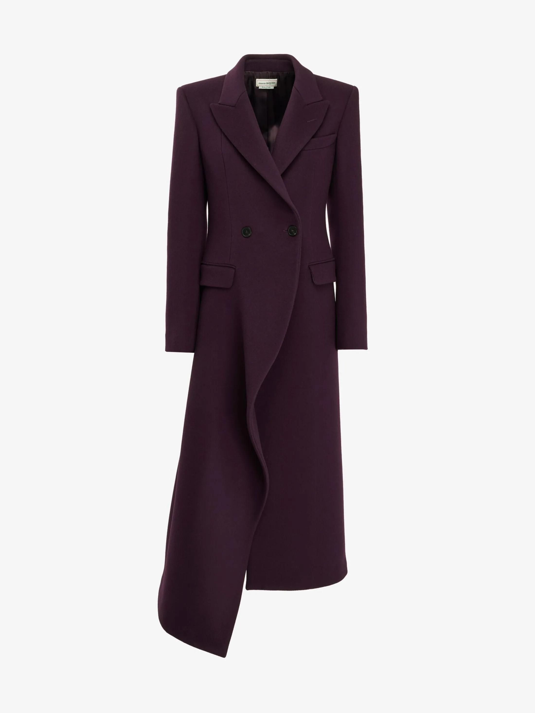 Fashion Alexander McQueen Women's Long Draped Coat in Night Shade