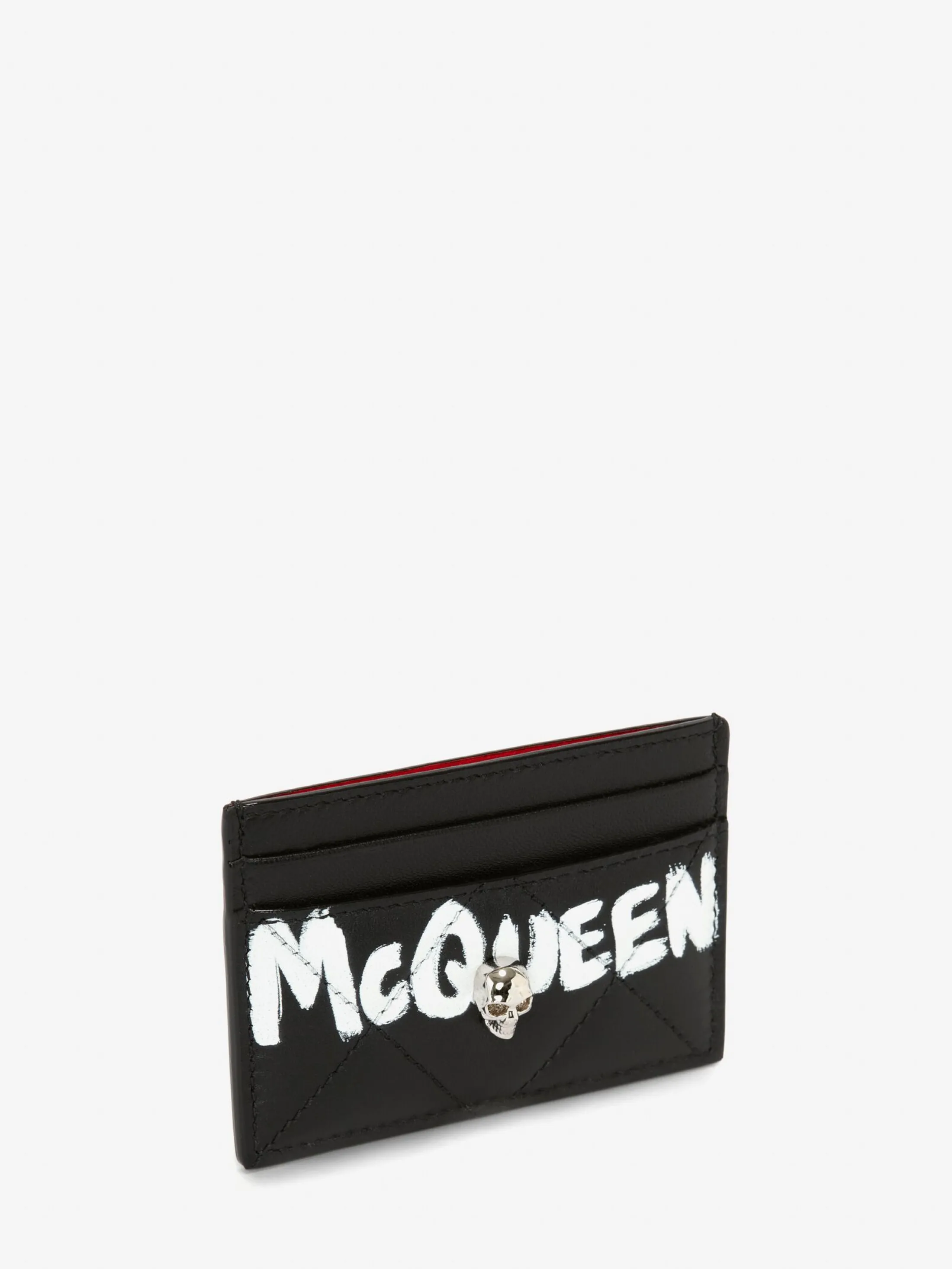 New Alexander McQueen Women's McQueen Graffiti Card Holder in Black/White