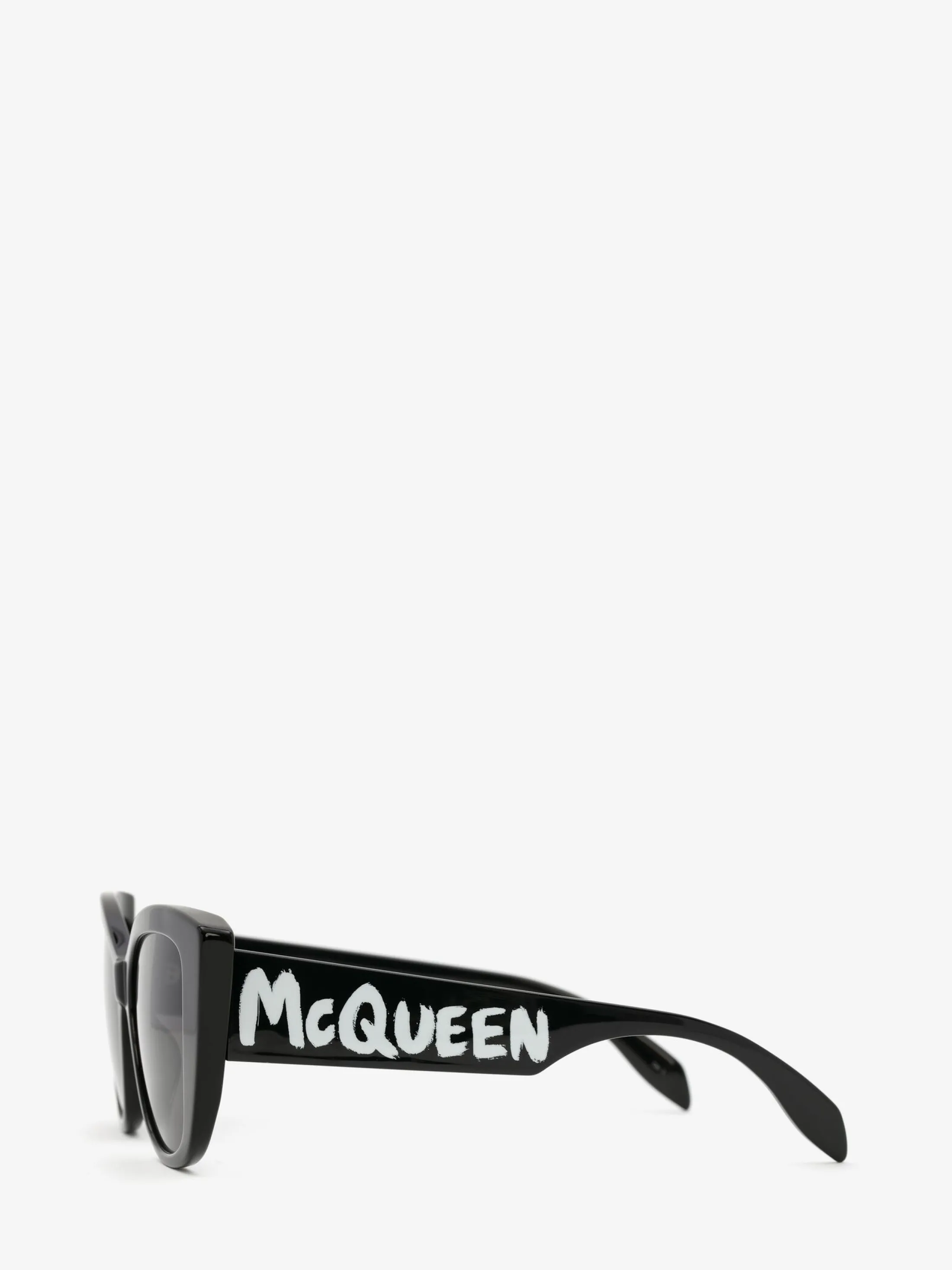 New Alexander McQueen Women's McQueen Graffiti Cat-eye Sunglasses in Black/Grey