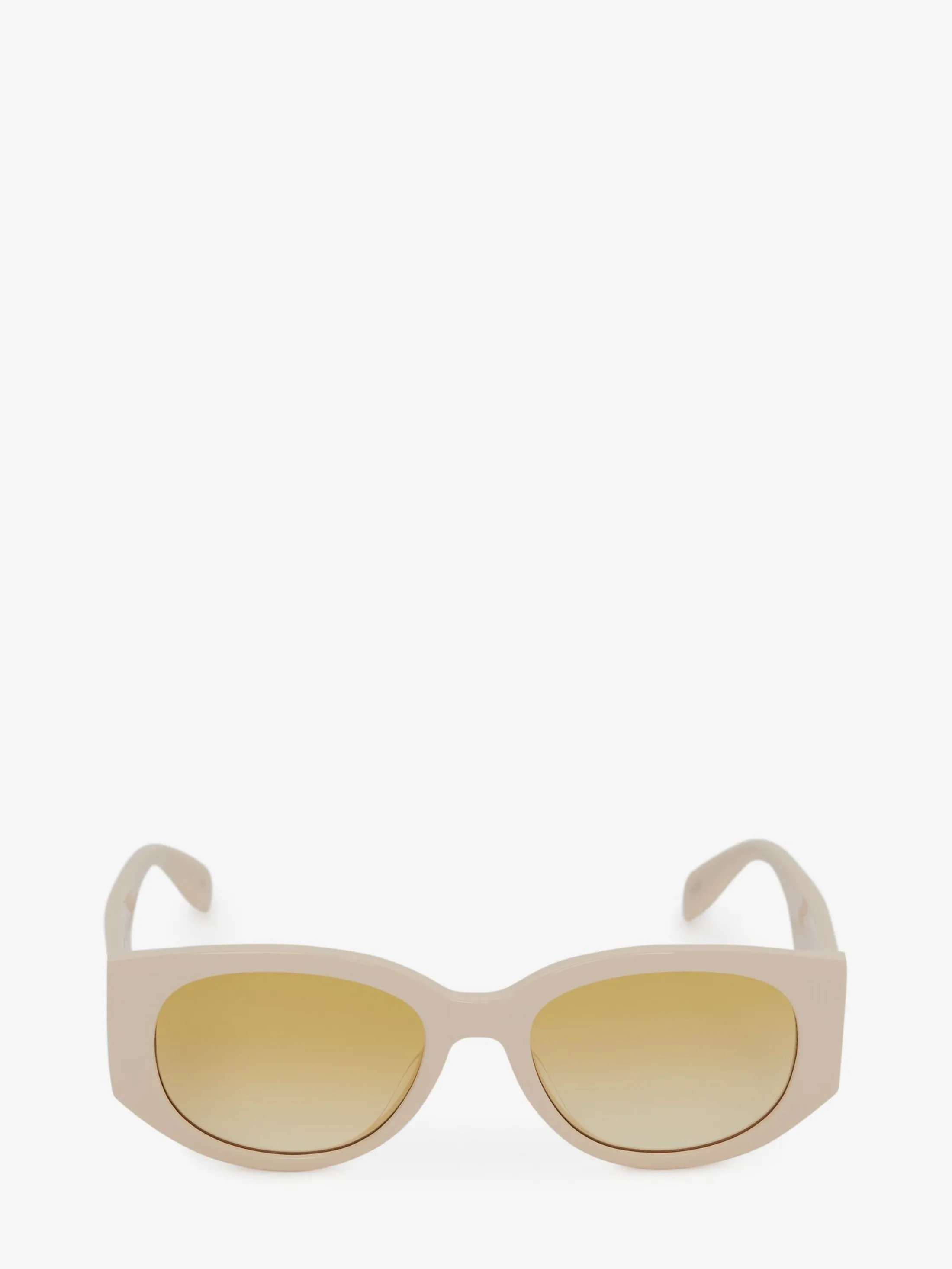 Clearance Alexander McQueen Women's McQueen Graffiti Oval Sunglasses in White/Yellow