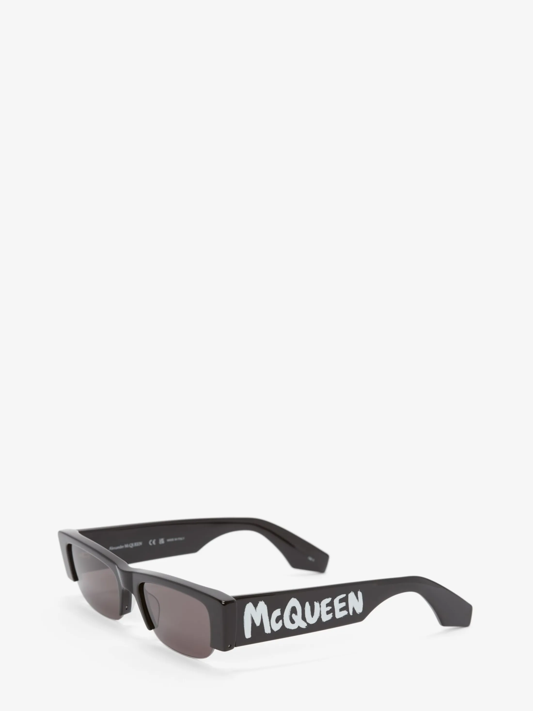 Best Sale Alexander McQueen Women's McQueen Graffiti Slashed Sunglasses in Black