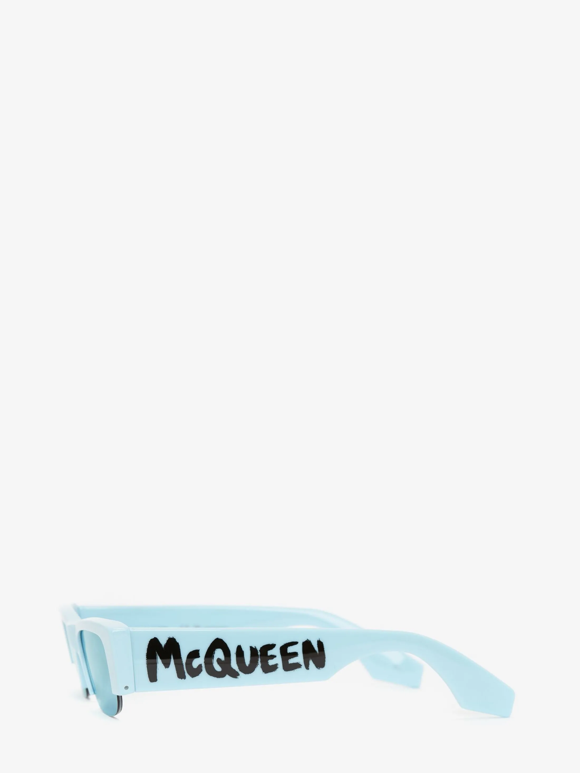 Sale Alexander McQueen Women's McQueen Graffiti Slashed Sunglasses in Light Blue