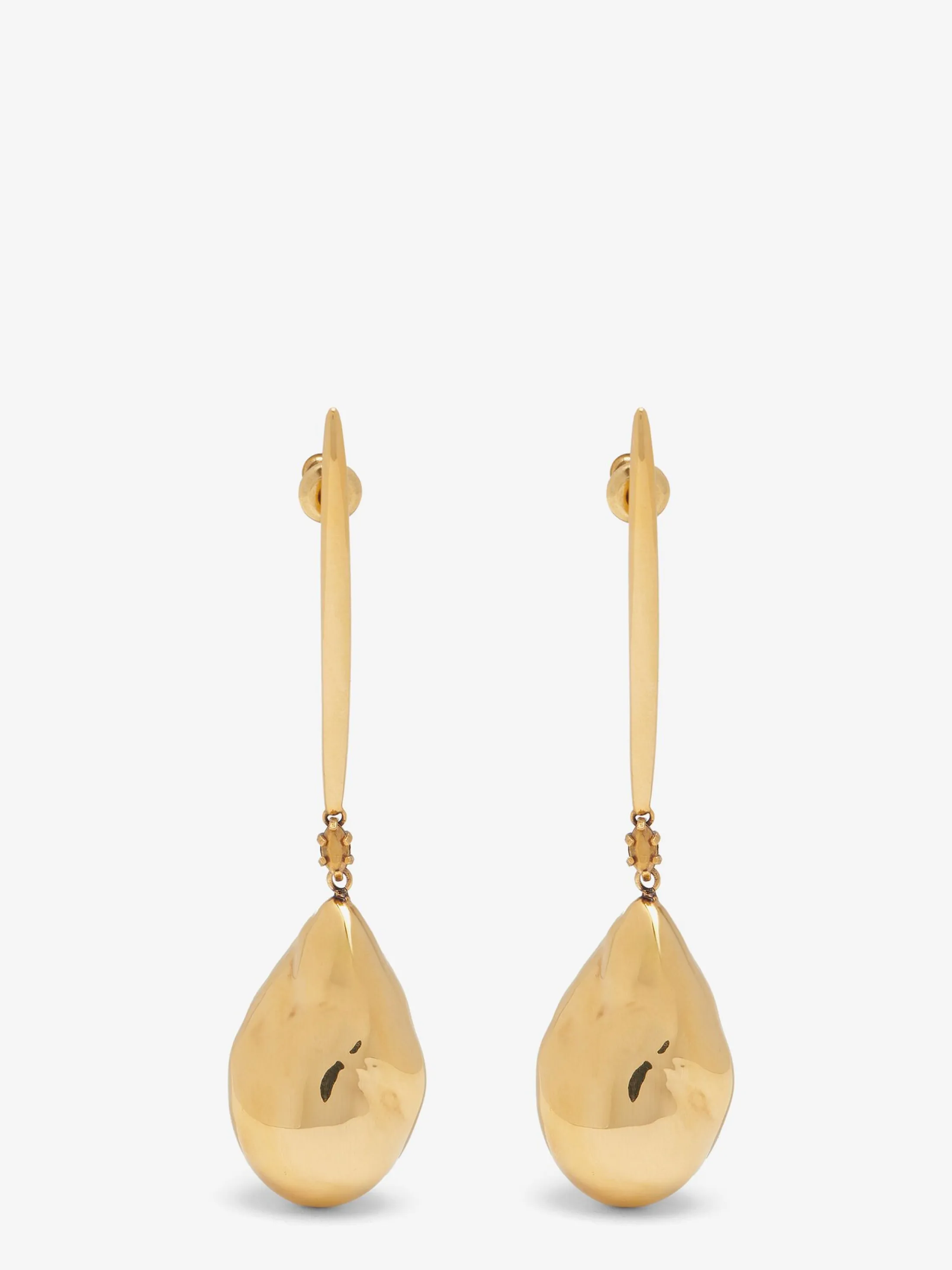 Hot Alexander McQueen Women's Metal Pearl Stick Earrings in Antique Gold