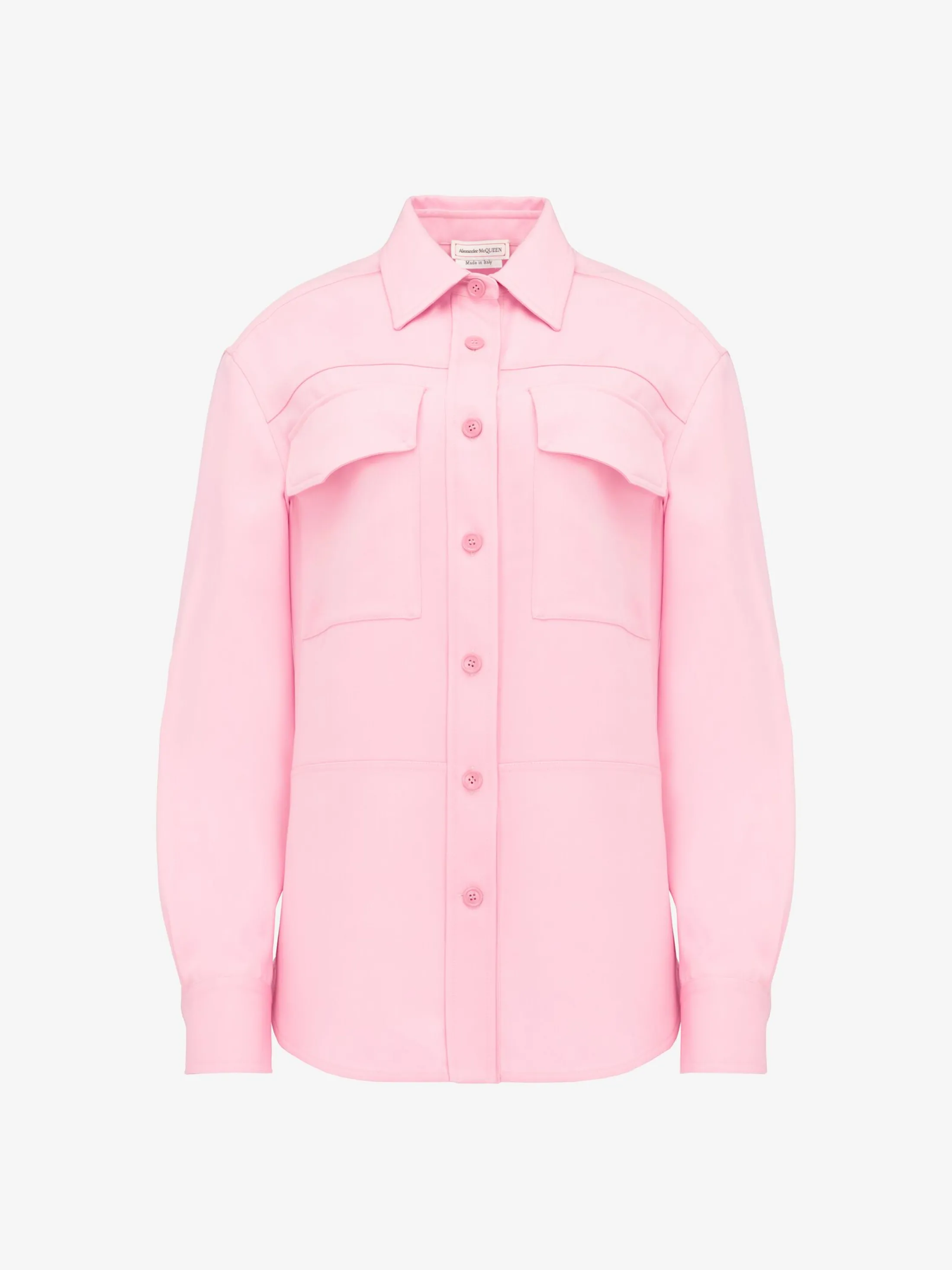 Clearance Alexander McQueen Women's Military Pocket Shirt in Pale Pink