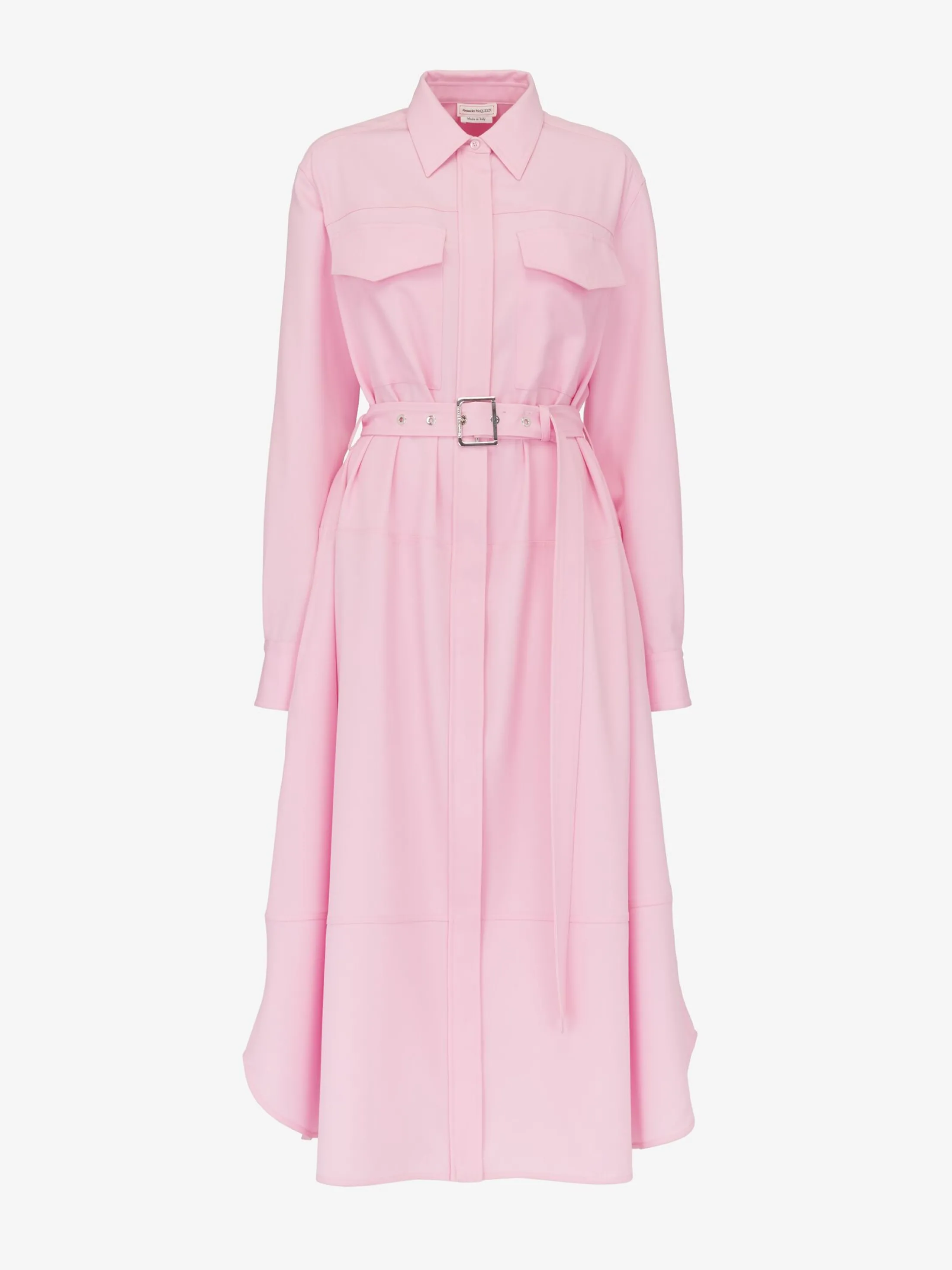 Fashion Alexander McQueen Women's Military Shirt Dress in Pale Pink