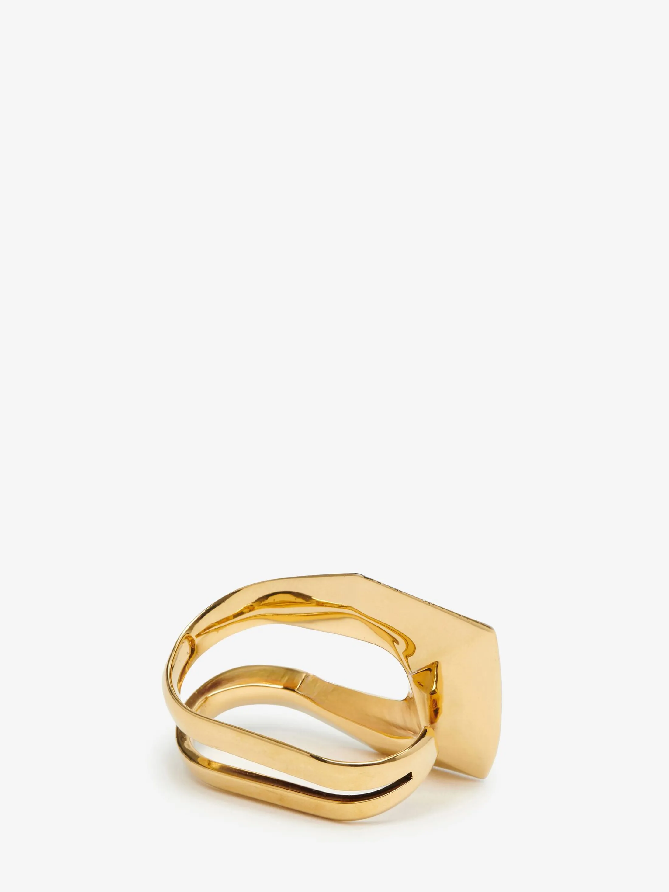 Cheap Alexander McQueen Women's Modernist Double Ring in Antique Gold