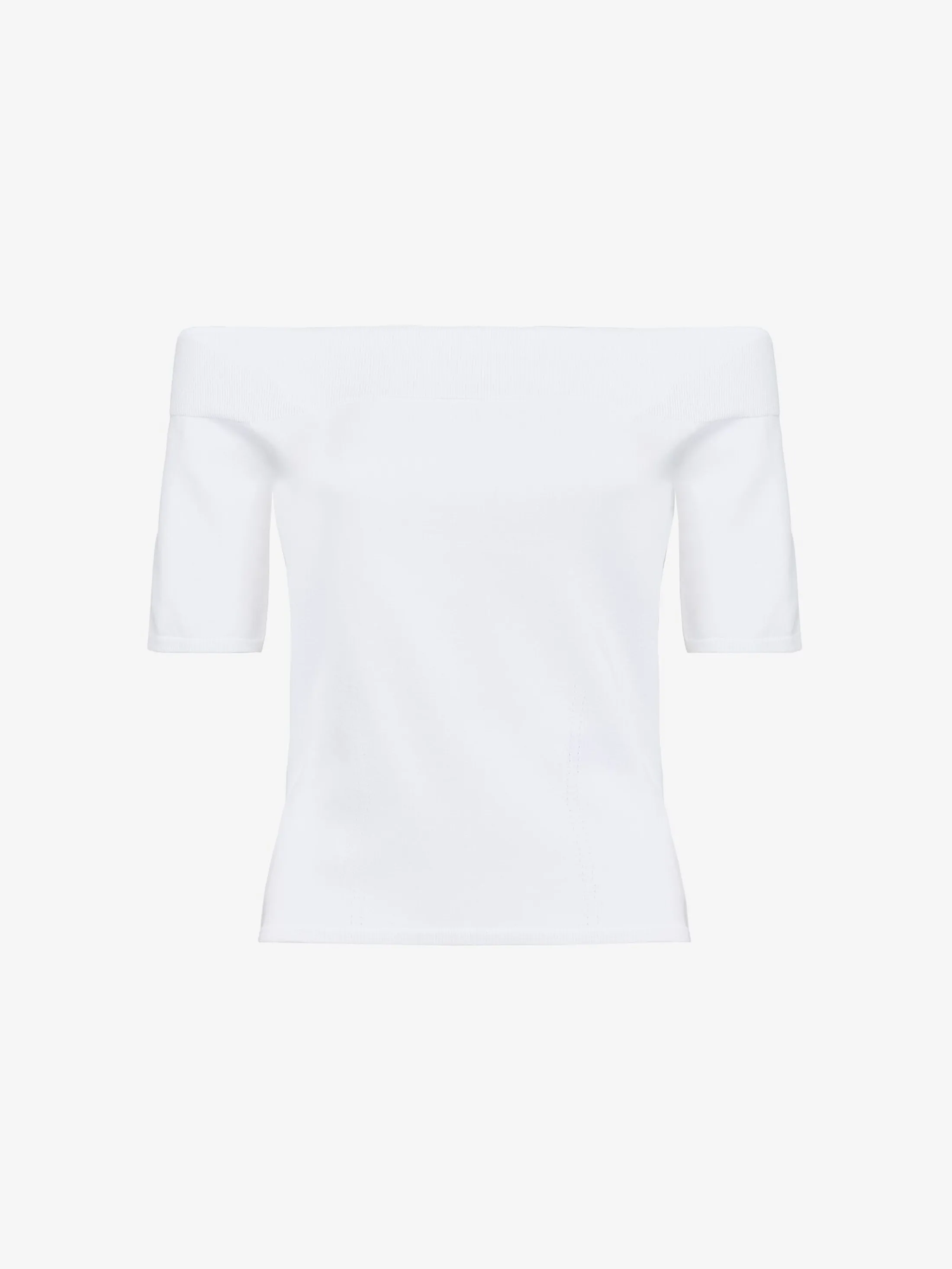 Shop Alexander McQueen Women's Off-the-shoulder Knit Top in White