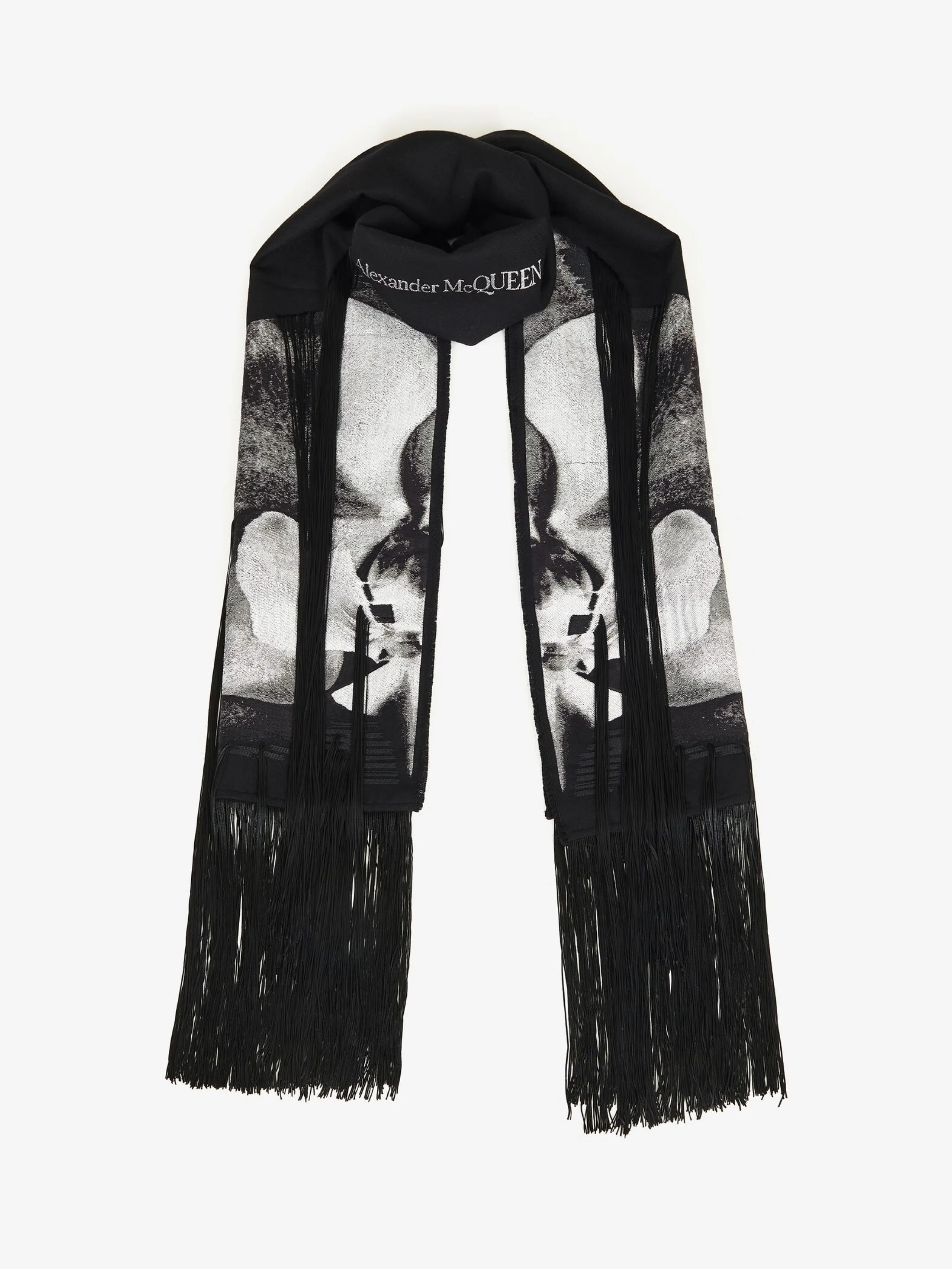 Shop Alexander McQueen Women's Orchid Monarch Scarf in Black/Ivory