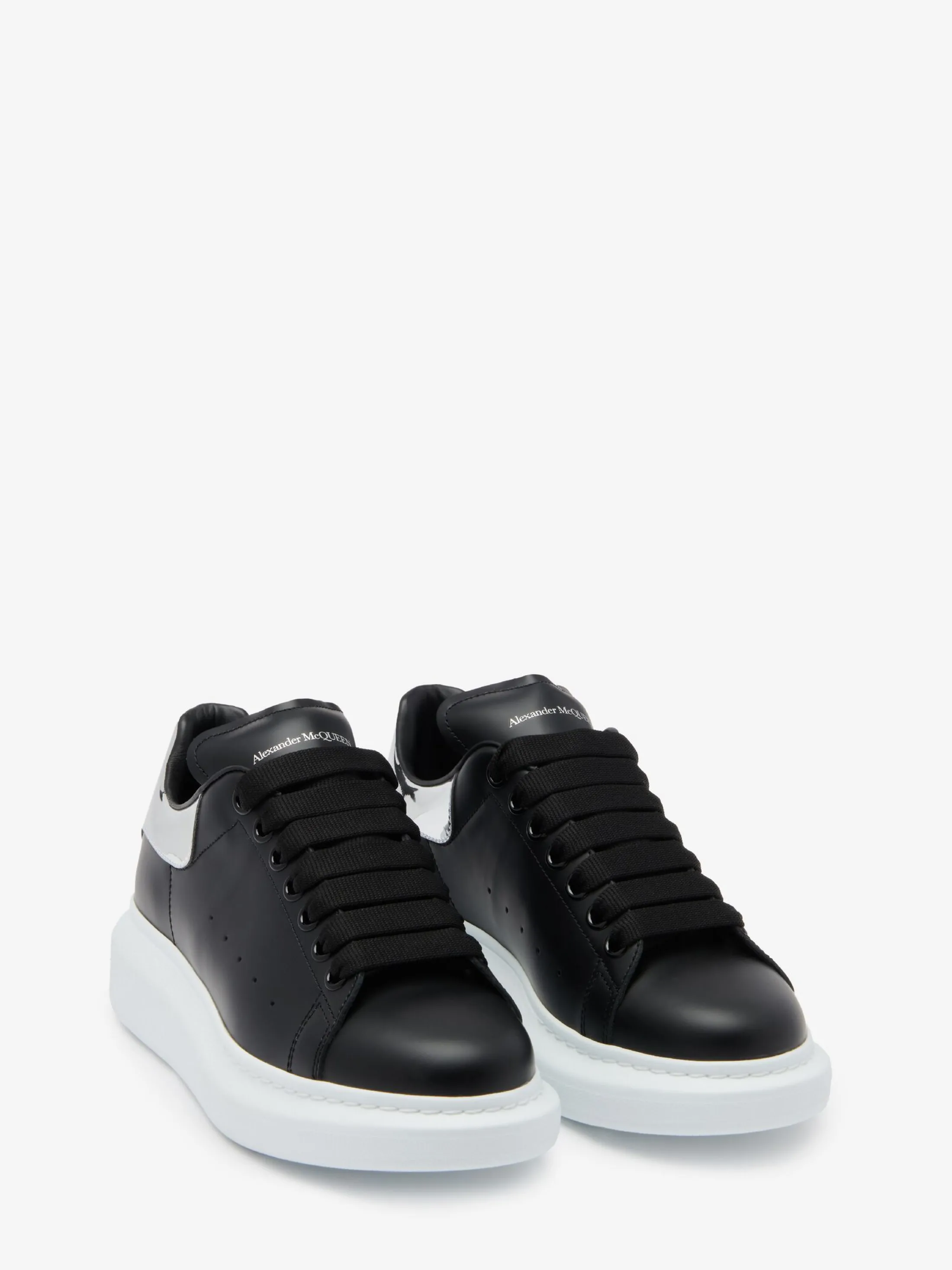 Cheap Alexander McQueen Women's Oversized Sneaker in Black/Silver