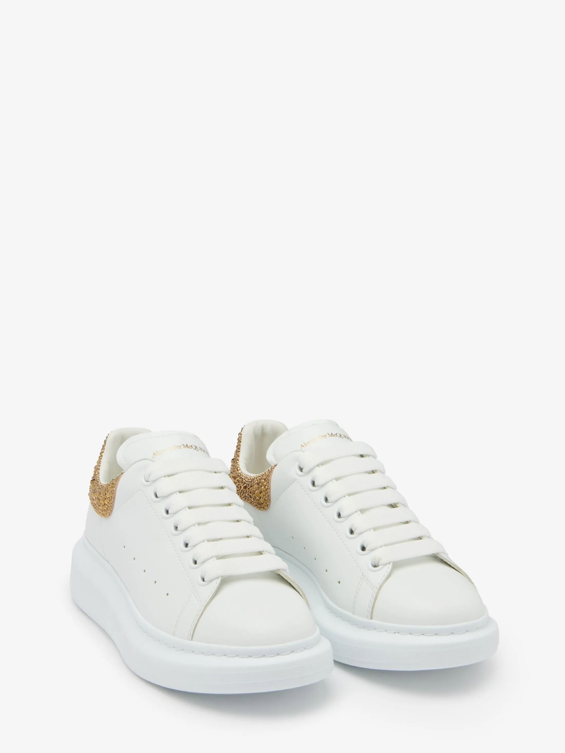 Cheap Alexander McQueen Women's Oversized Sneaker in White/Camel