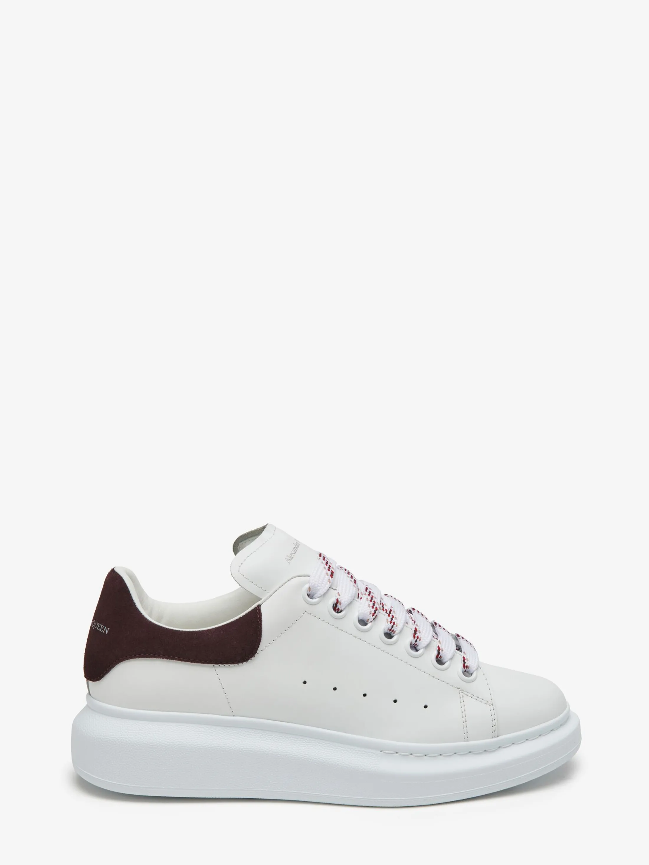 Clearance Alexander McQueen Women's Oversized Sneaker in White/Dark Burgundy