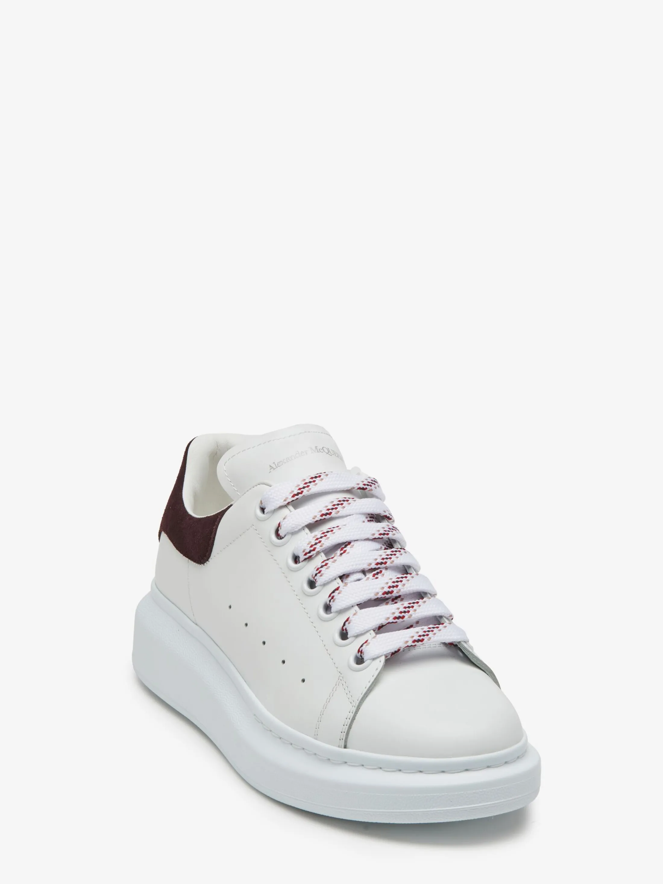 Clearance Alexander McQueen Women's Oversized Sneaker in White/Dark Burgundy