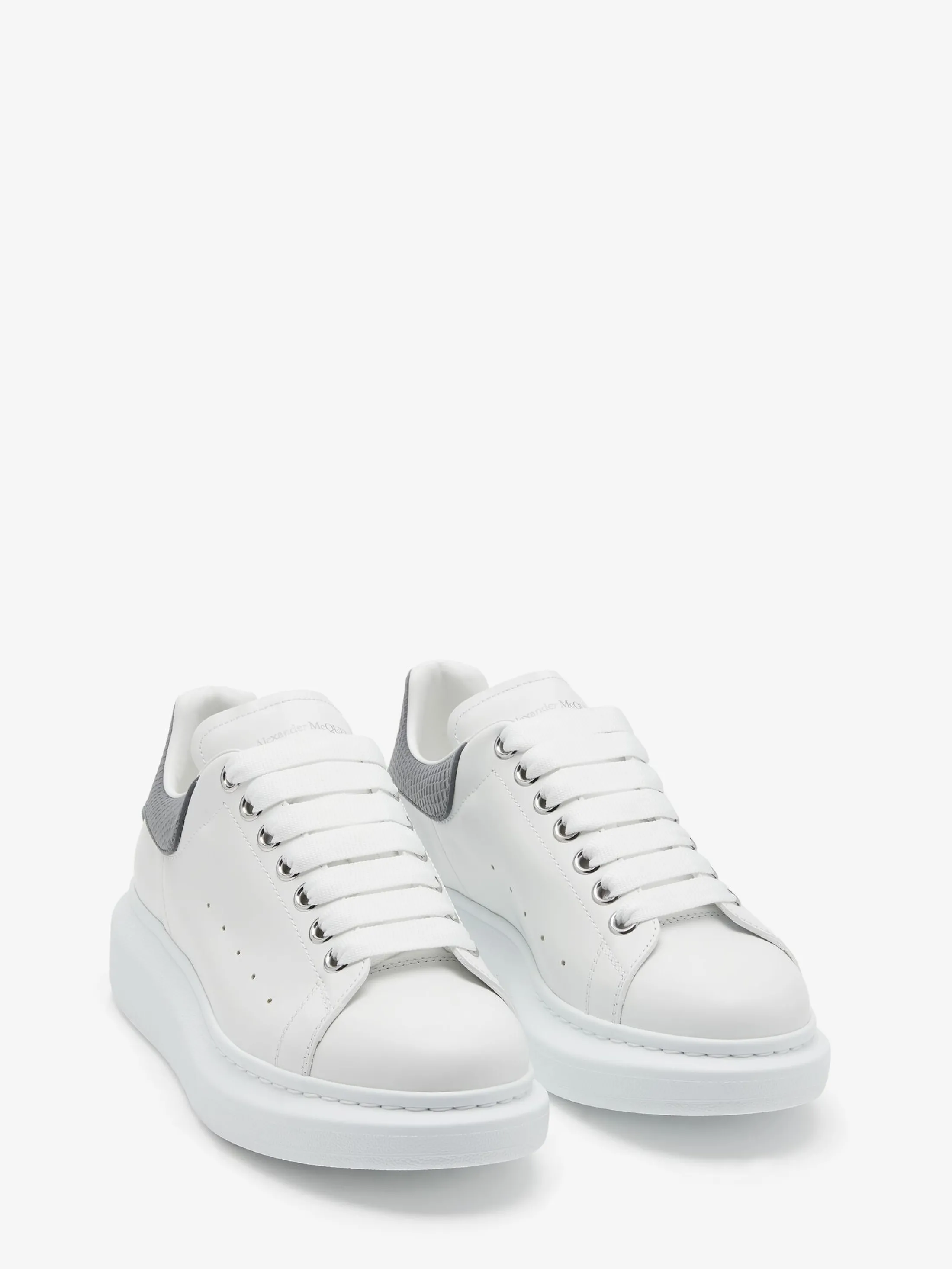 New Alexander McQueen Women's Oversized Sneaker in White/Grey