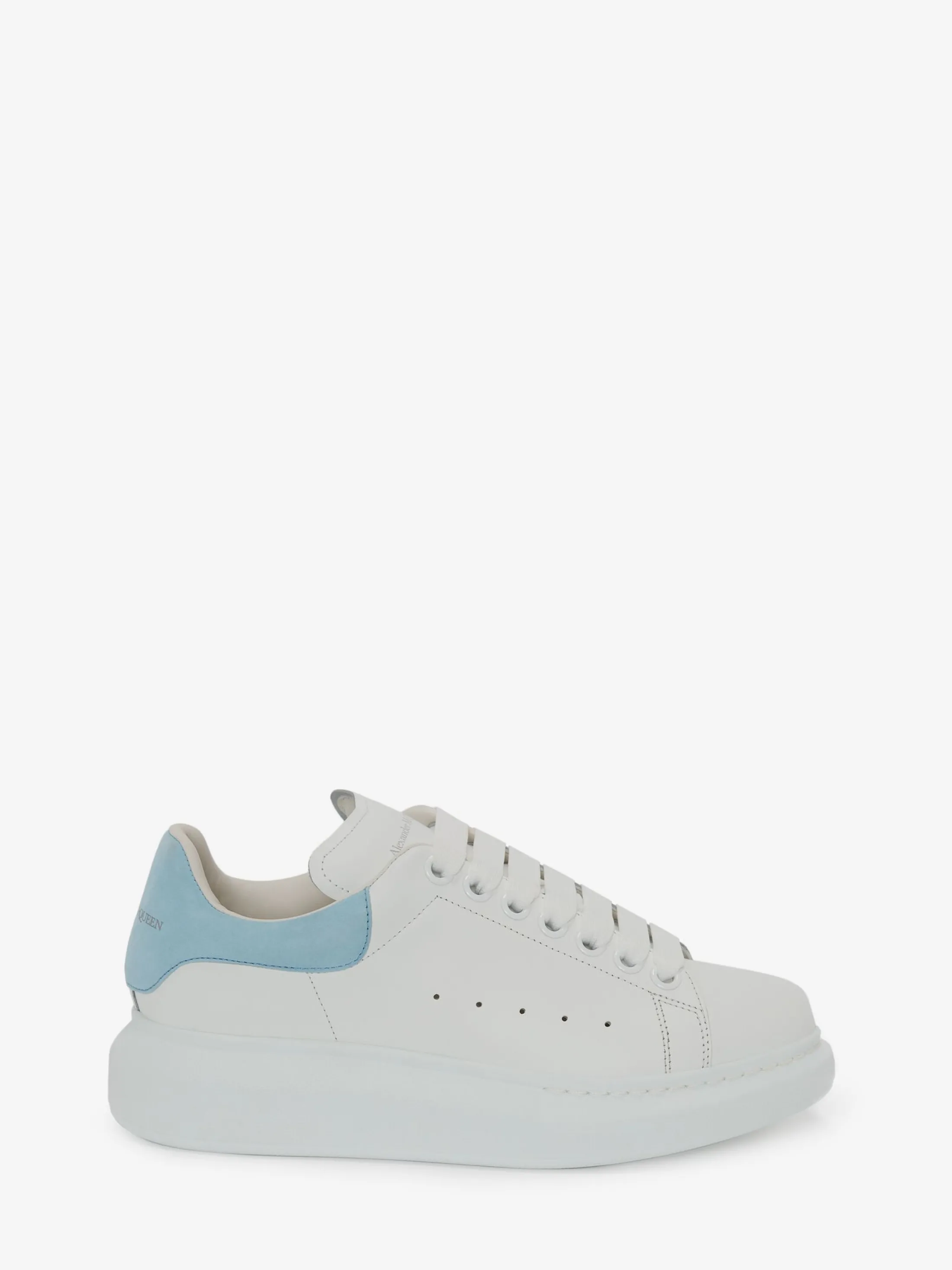 Clearance Alexander McQueen Women's Oversized Sneaker in White/Powder Blue