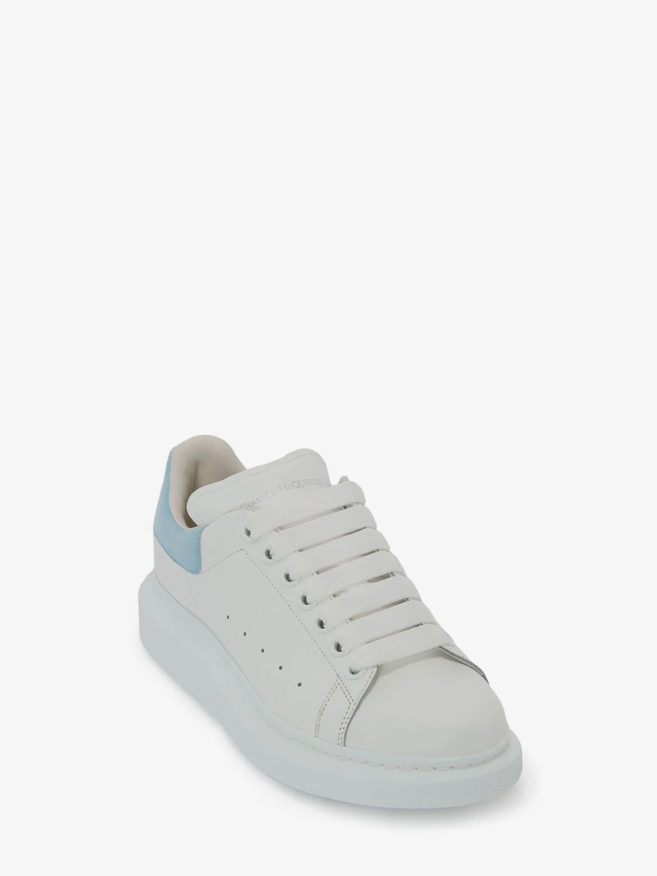 Clearance Alexander McQueen Women's Oversized Sneaker in White/Powder Blue