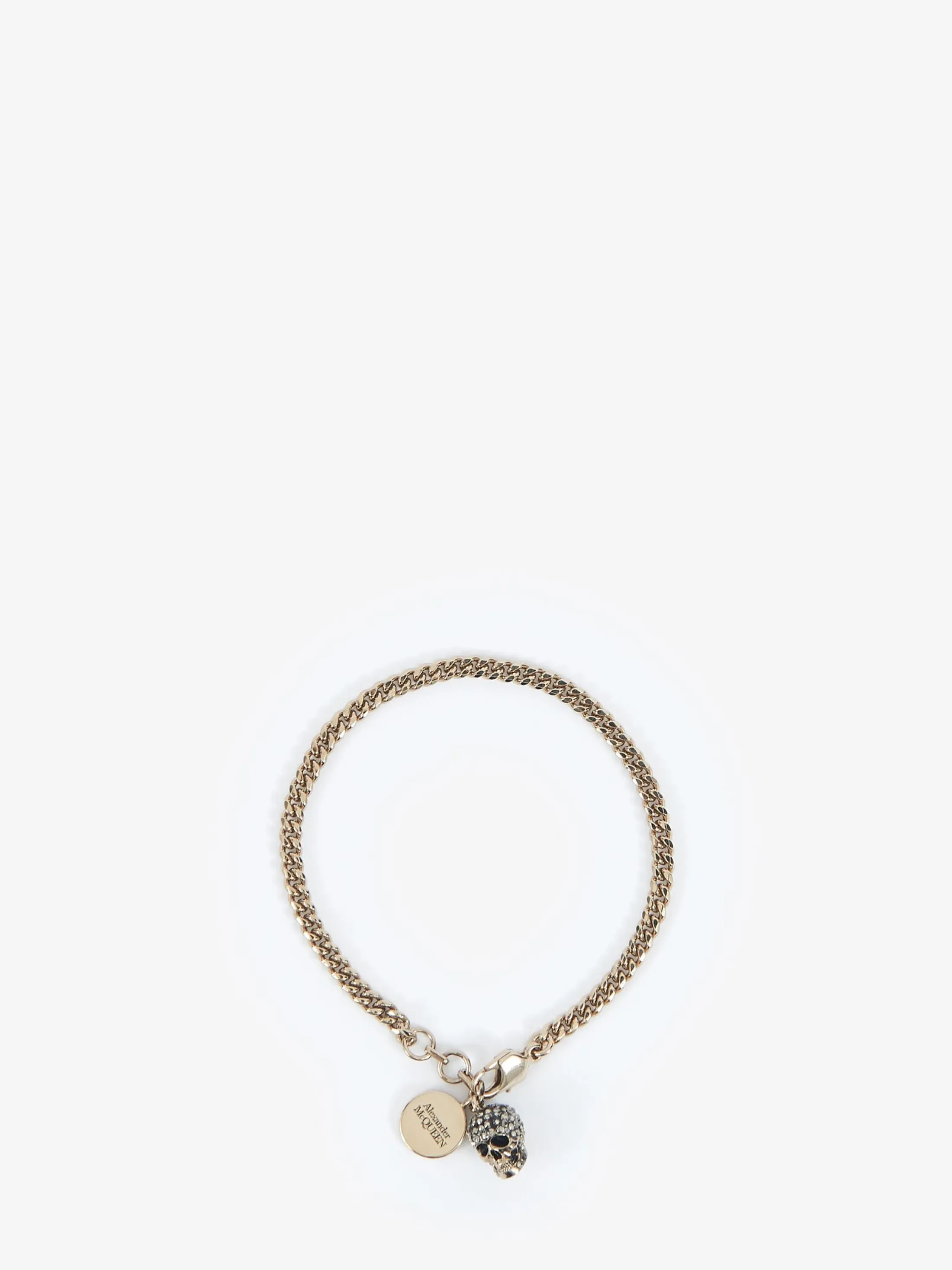 Cheap Alexander McQueen Women's Pave Skull Bracelet in Gold