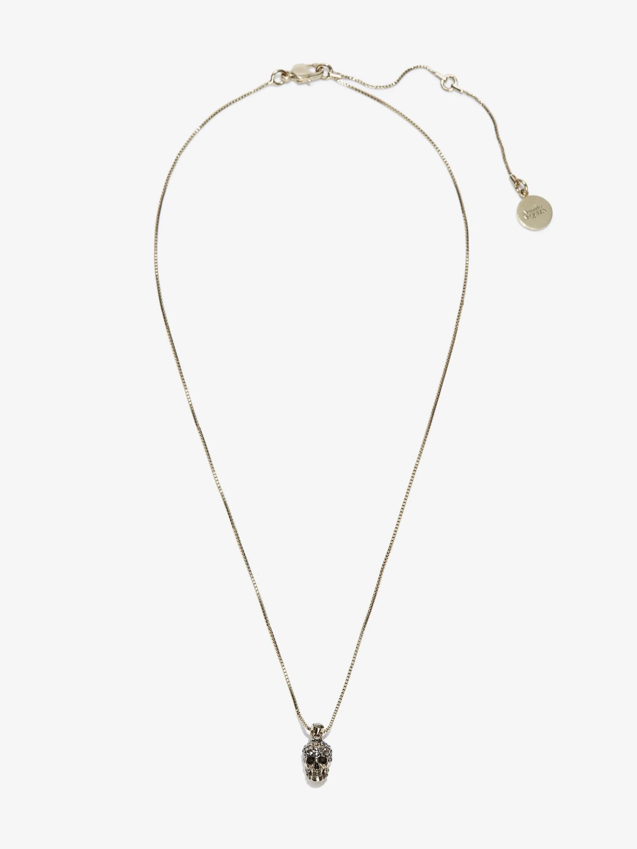 Best Alexander McQueen Women's Pave Skull Necklace in Gold