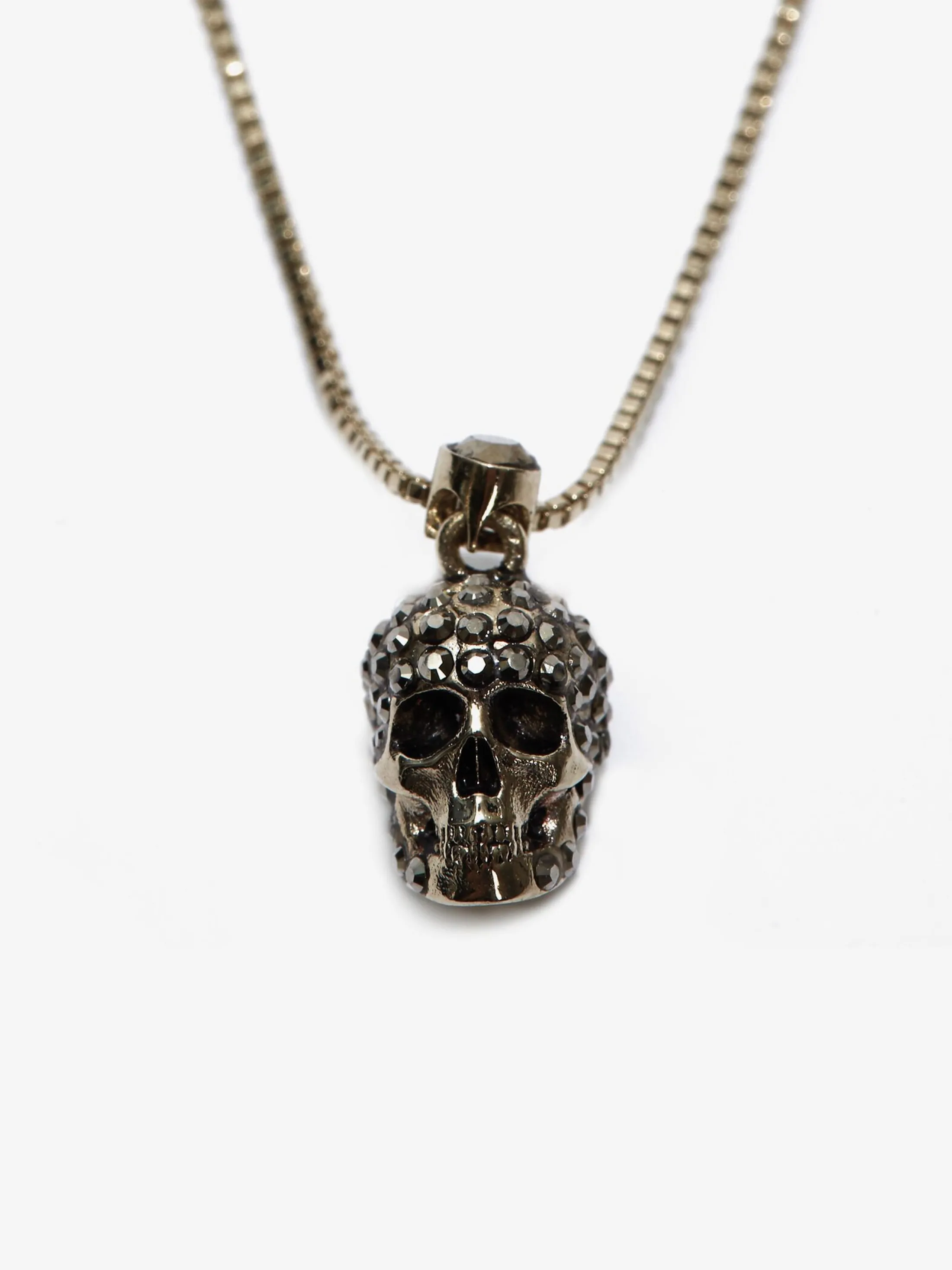 Best Alexander McQueen Women's Pave Skull Necklace in Gold