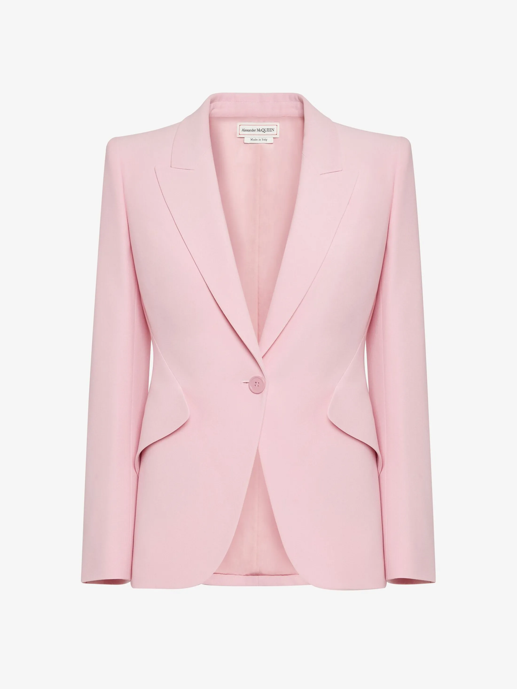 Fashion Alexander McQueen Women's Peak Shoulder Leaf Crepe Jacket in Pale Pink