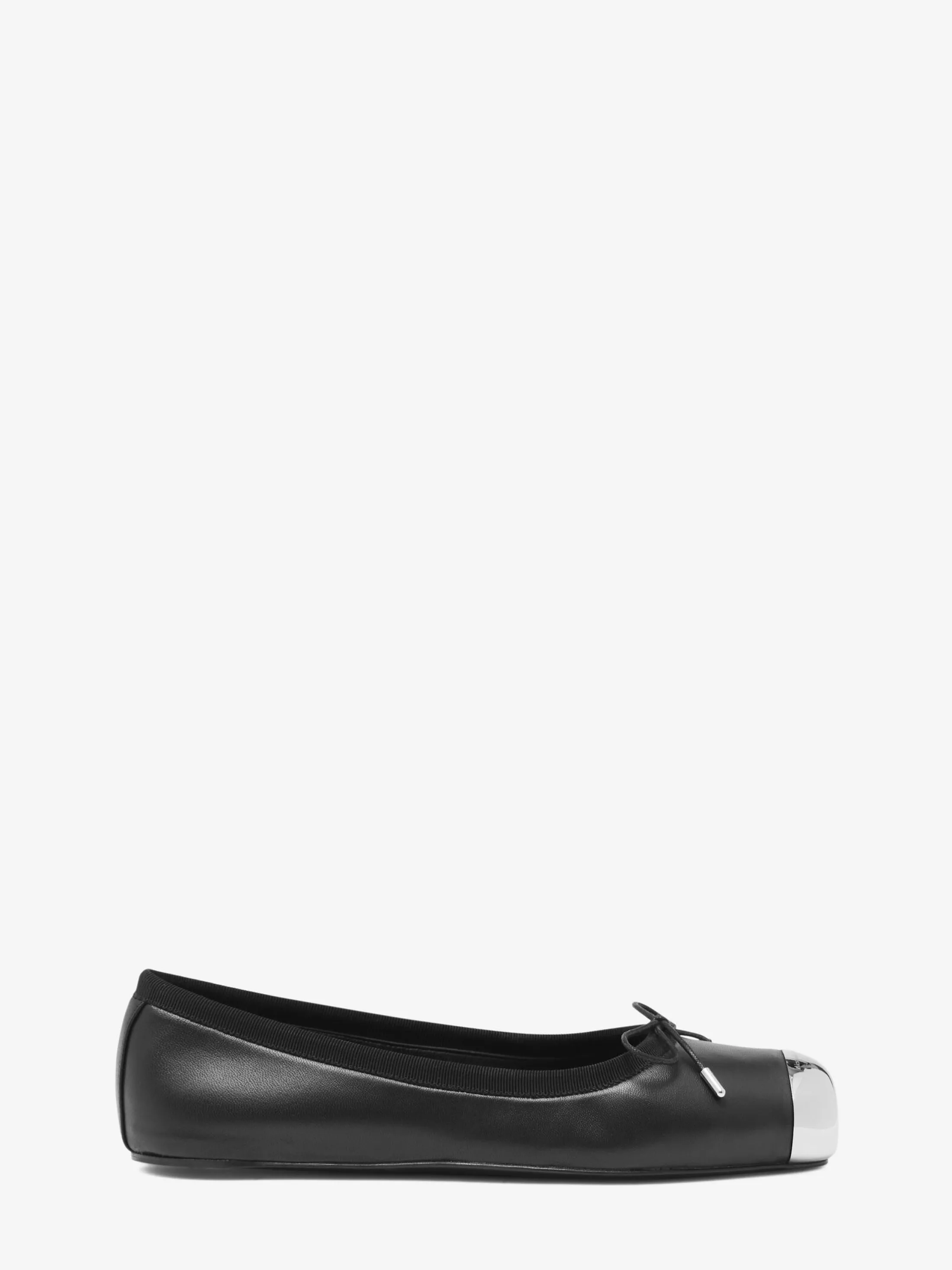 New Alexander McQueen Women's Punk Ballet Flat in Black/Silver