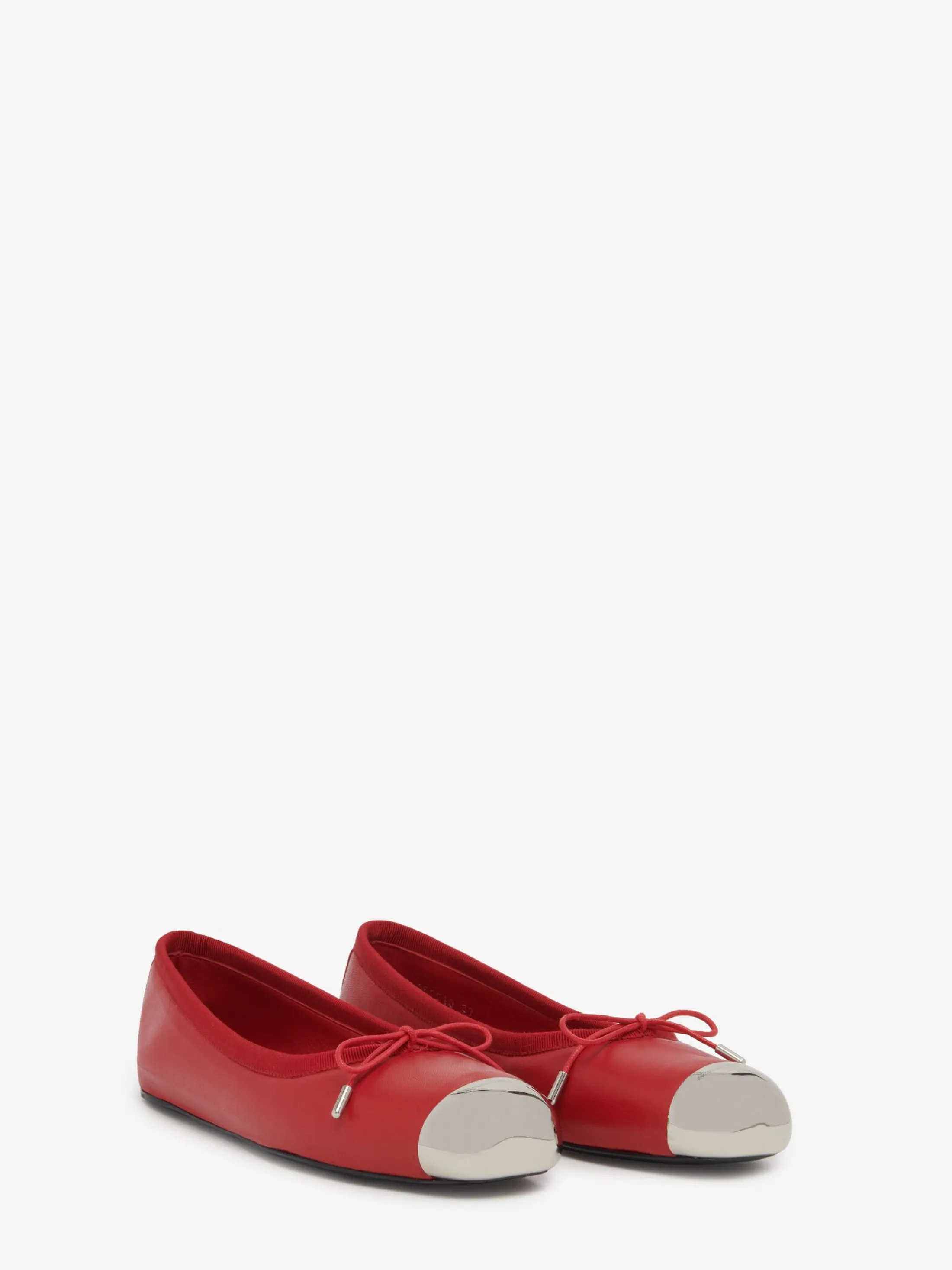 Outlet Alexander McQueen Women's Punk Ballet Flat in Welsh Red/Silver