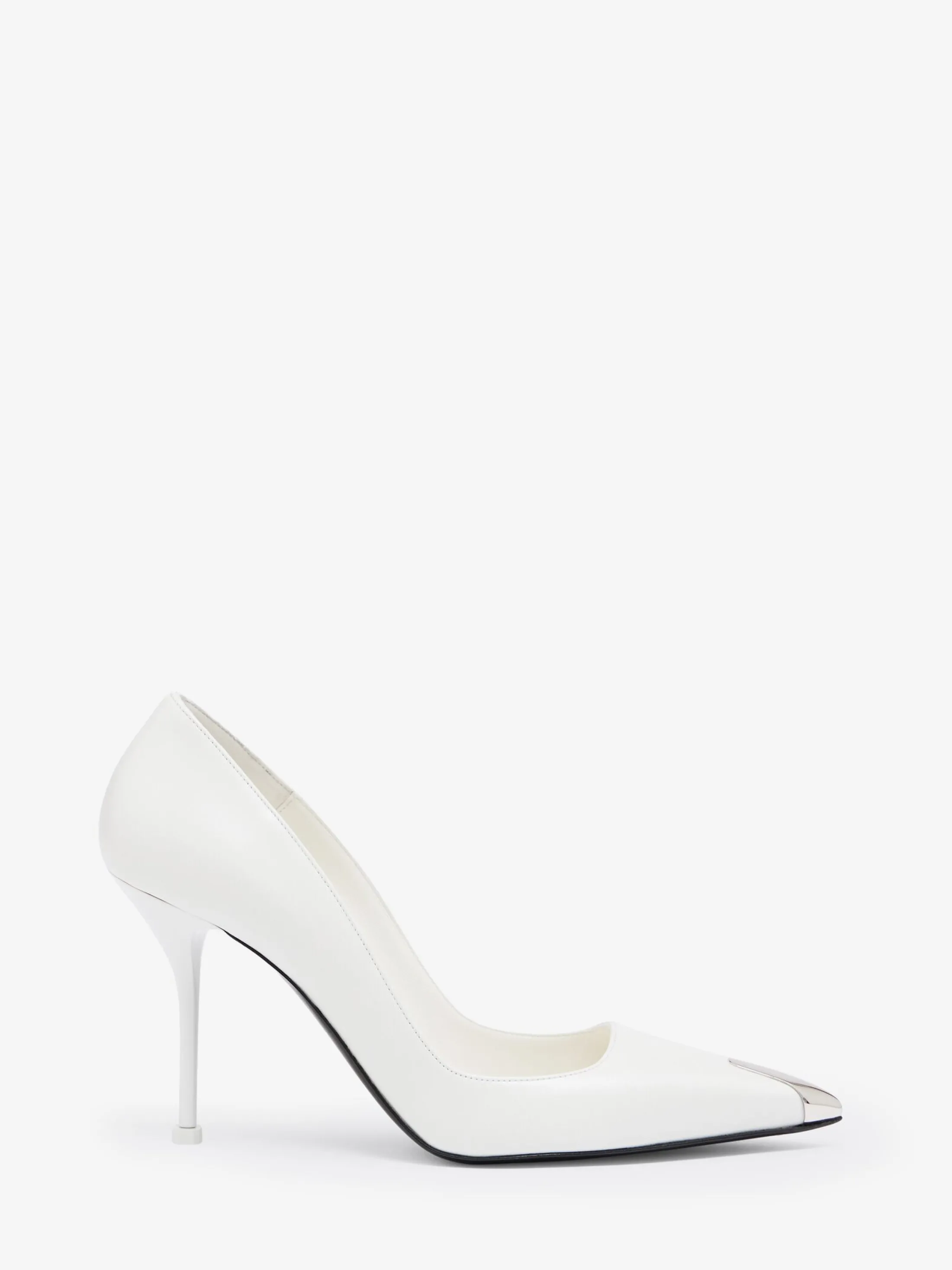 Sale Alexander McQueen Women's Punk Pump in Ivory/Silver