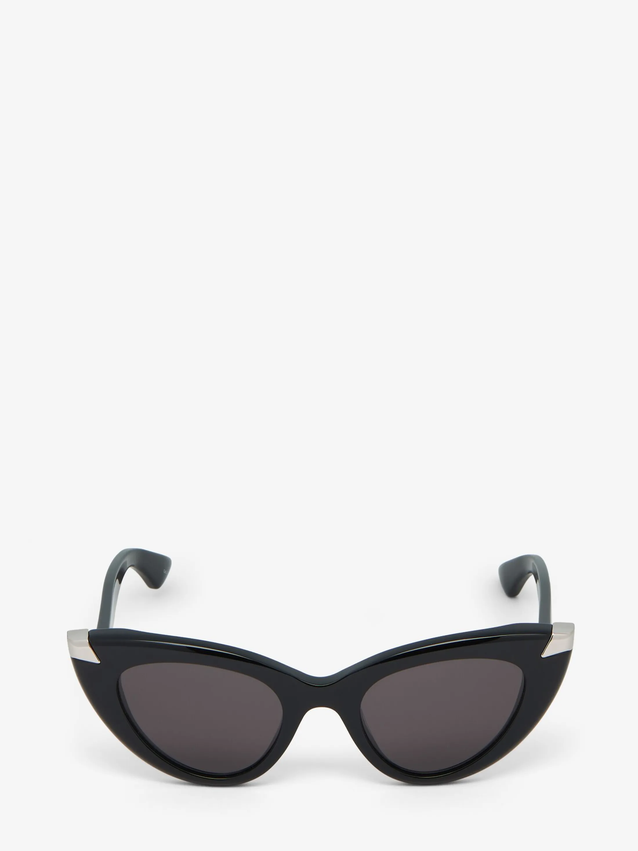 Clearance Alexander McQueen Women's Punk Rivet Cat-eye Sunglasses in Black/Smoke