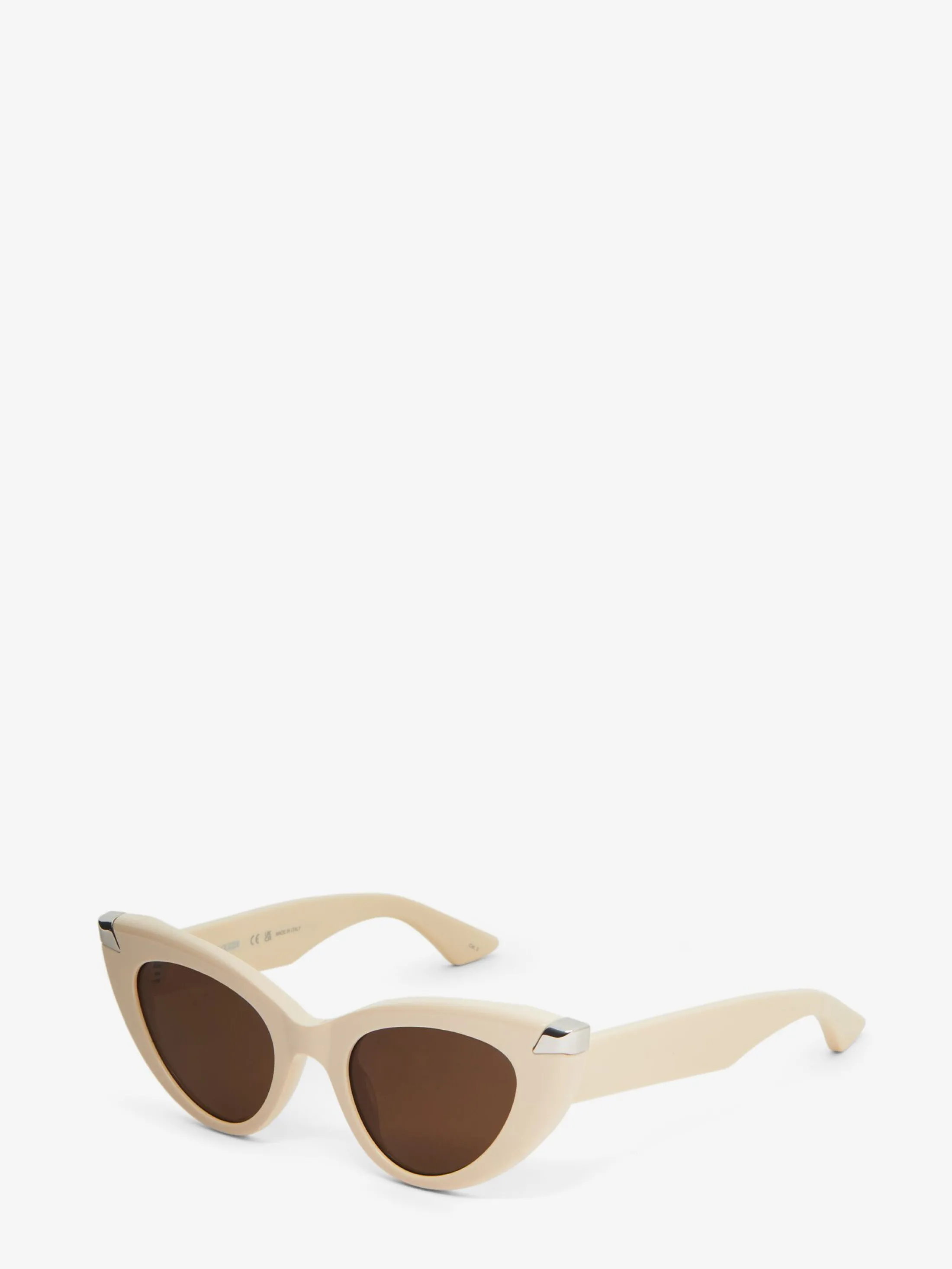 Cheap Alexander McQueen Women's Punk Rivet Cat-eye Sunglasses in Ivory