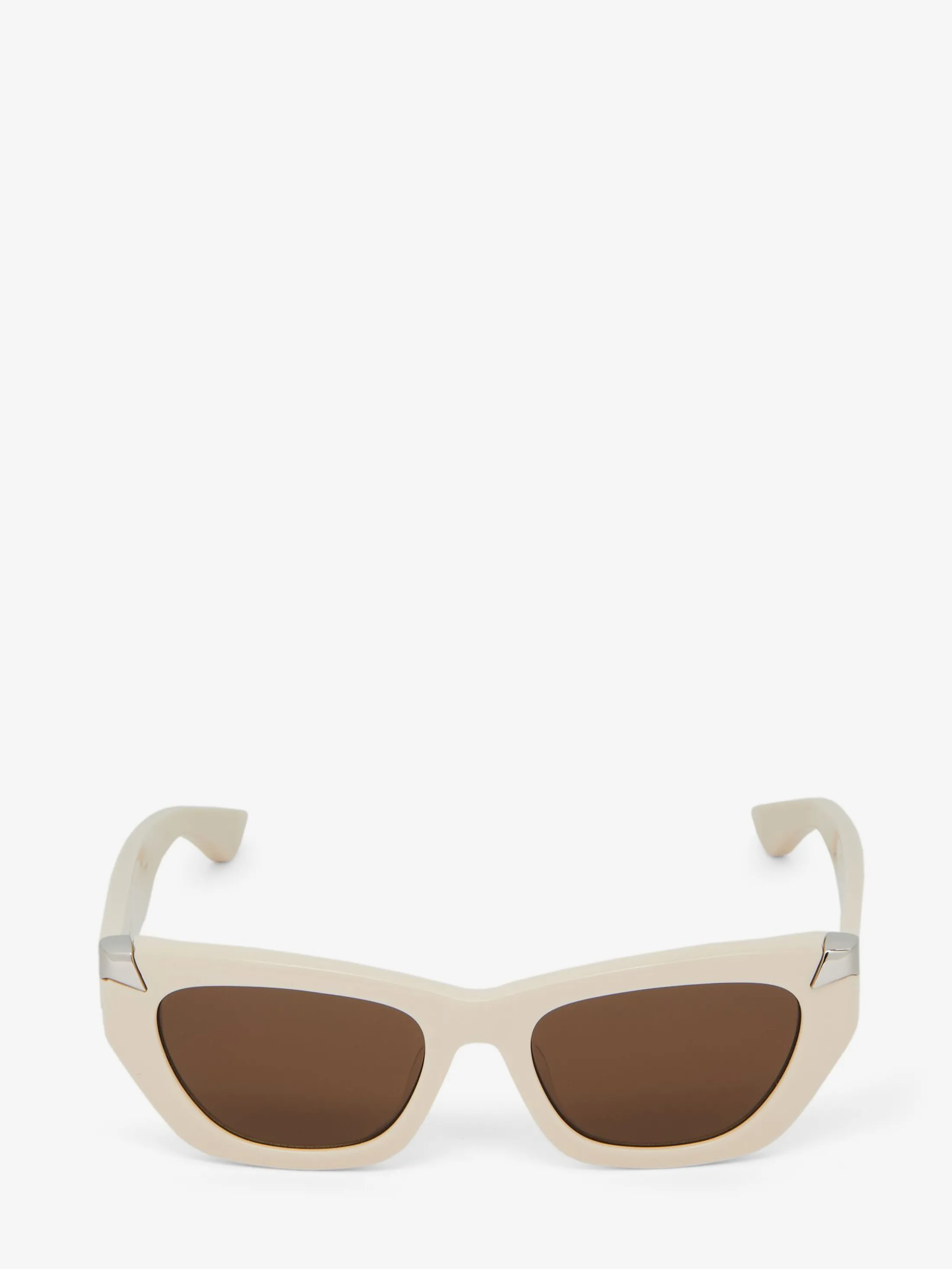 Cheap Alexander McQueen Women's Punk Rivet Geometric Sunglasses in Ivory