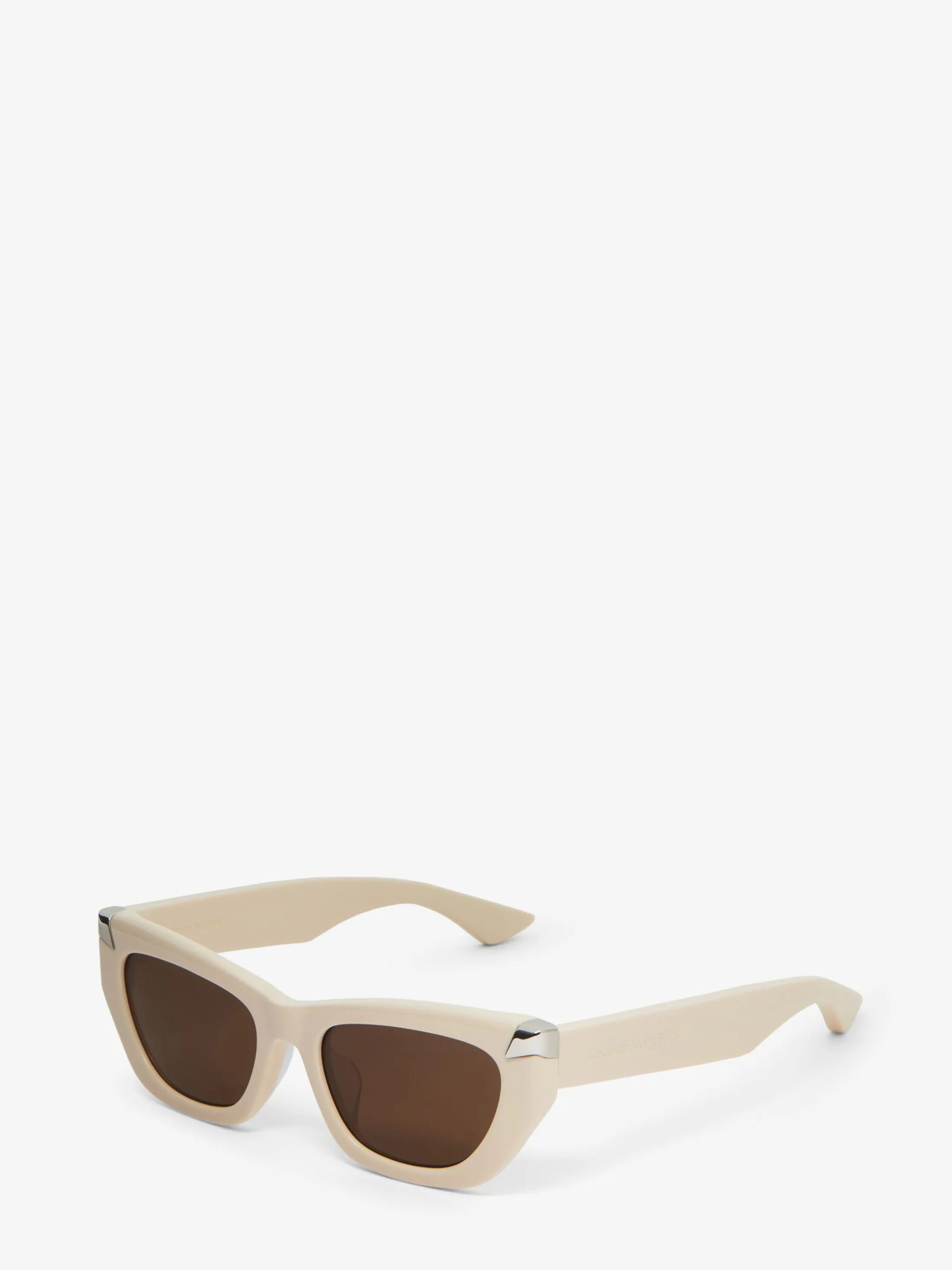 Cheap Alexander McQueen Women's Punk Rivet Geometric Sunglasses in Ivory