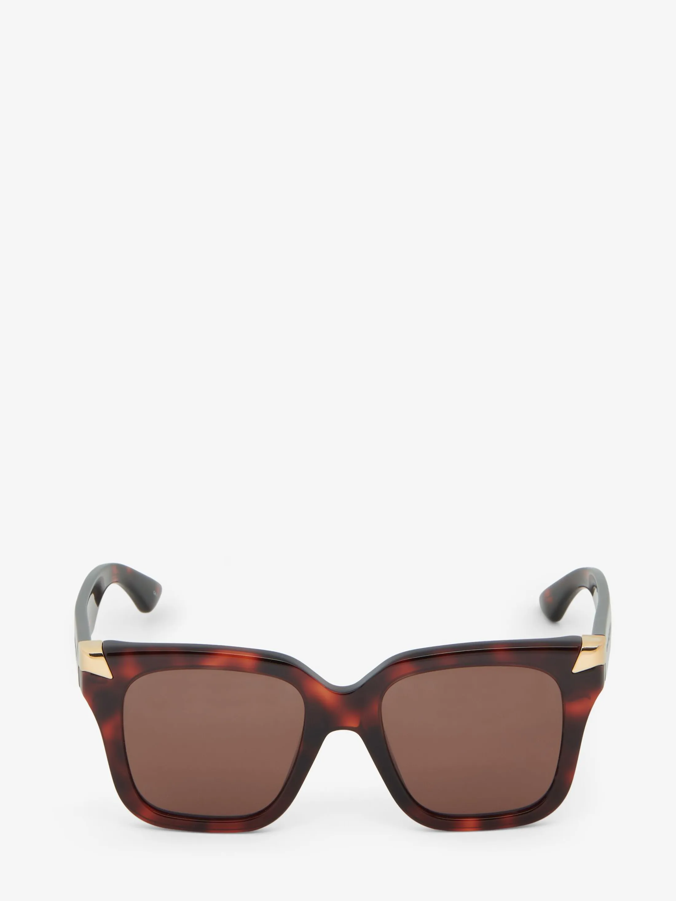 New Alexander McQueen Women's Punk Rivet Oversize Sunglasses in Havana