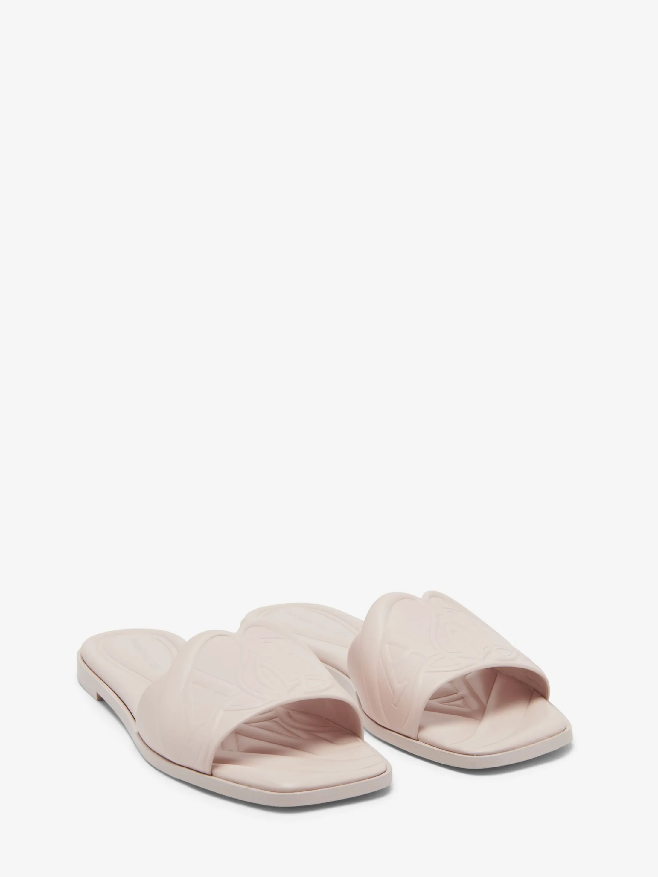 Online Alexander McQueen Women's Seal Flat Slide Sandal in Clay