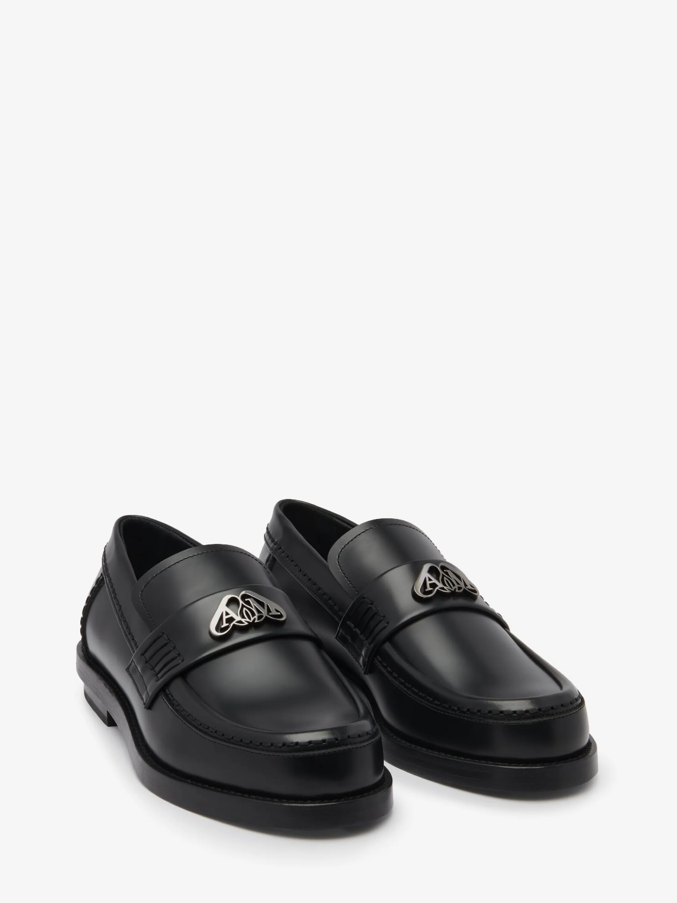 Clearance Alexander McQueen Women's Seal Loafer in Black/Silver