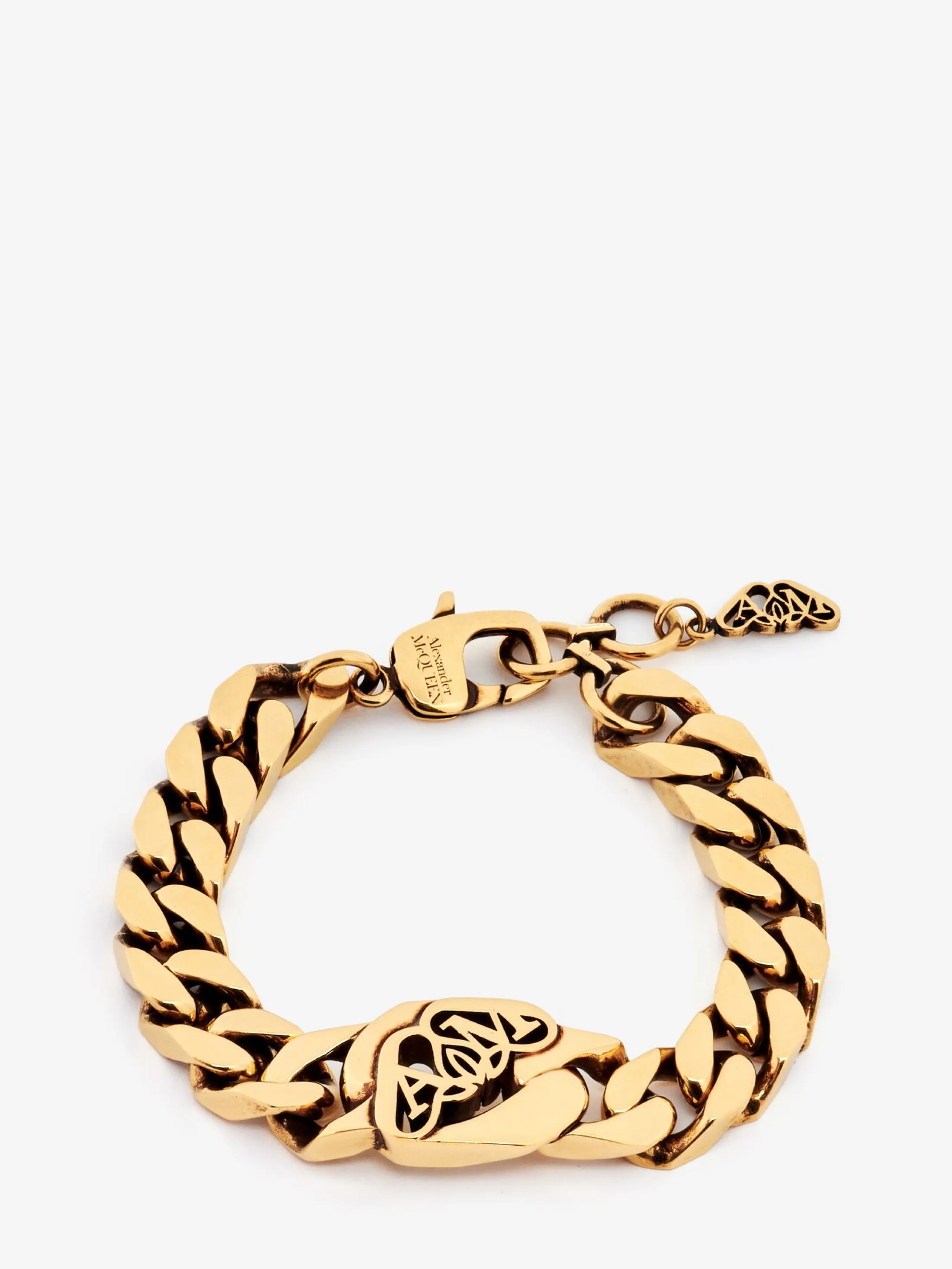 Fashion Alexander McQueen Women's Seal Logo Chain Bracelet in Gold