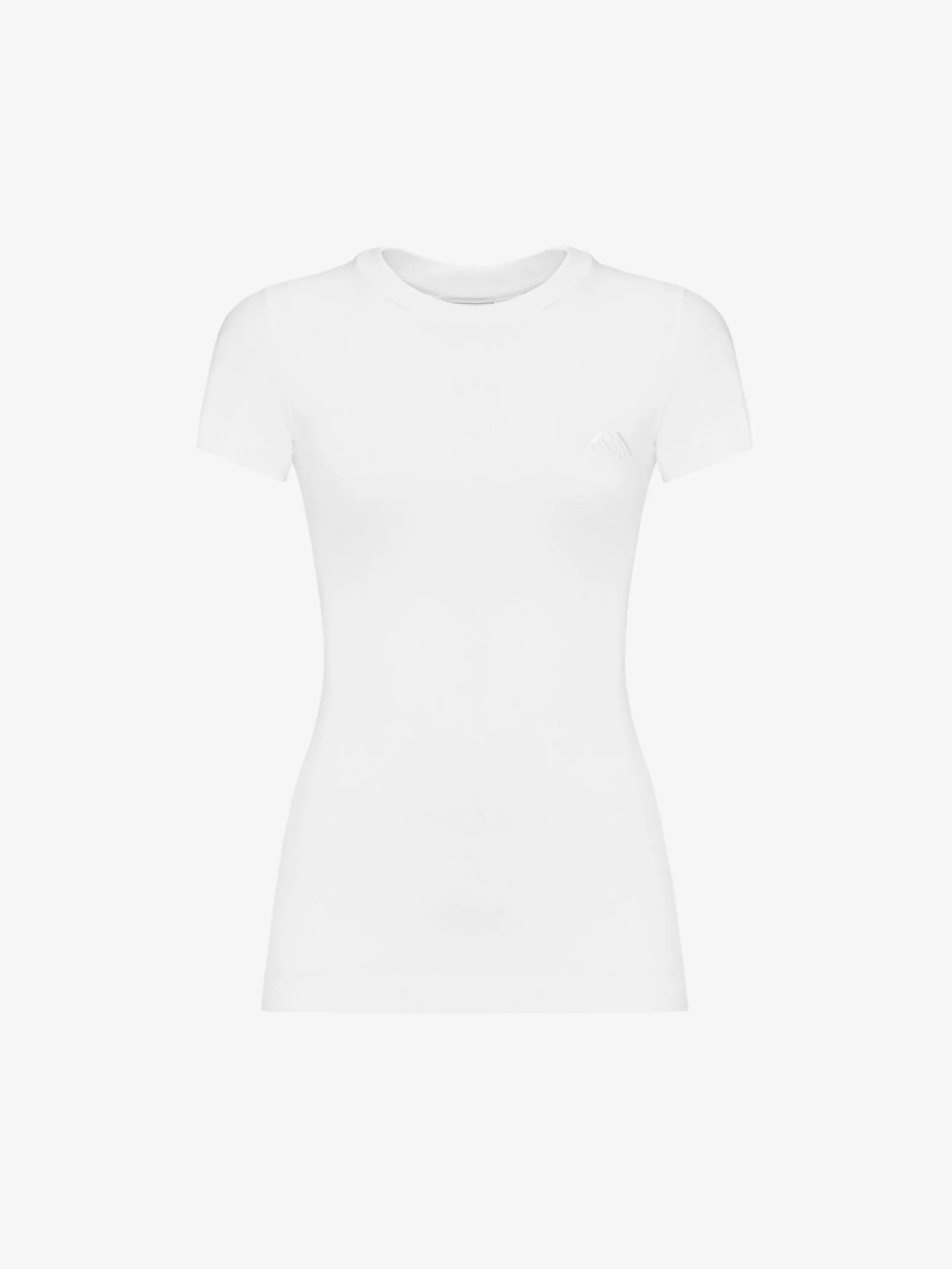 Store Alexander McQueen Women's Seal Logo Fitted T-shirt in Optic White