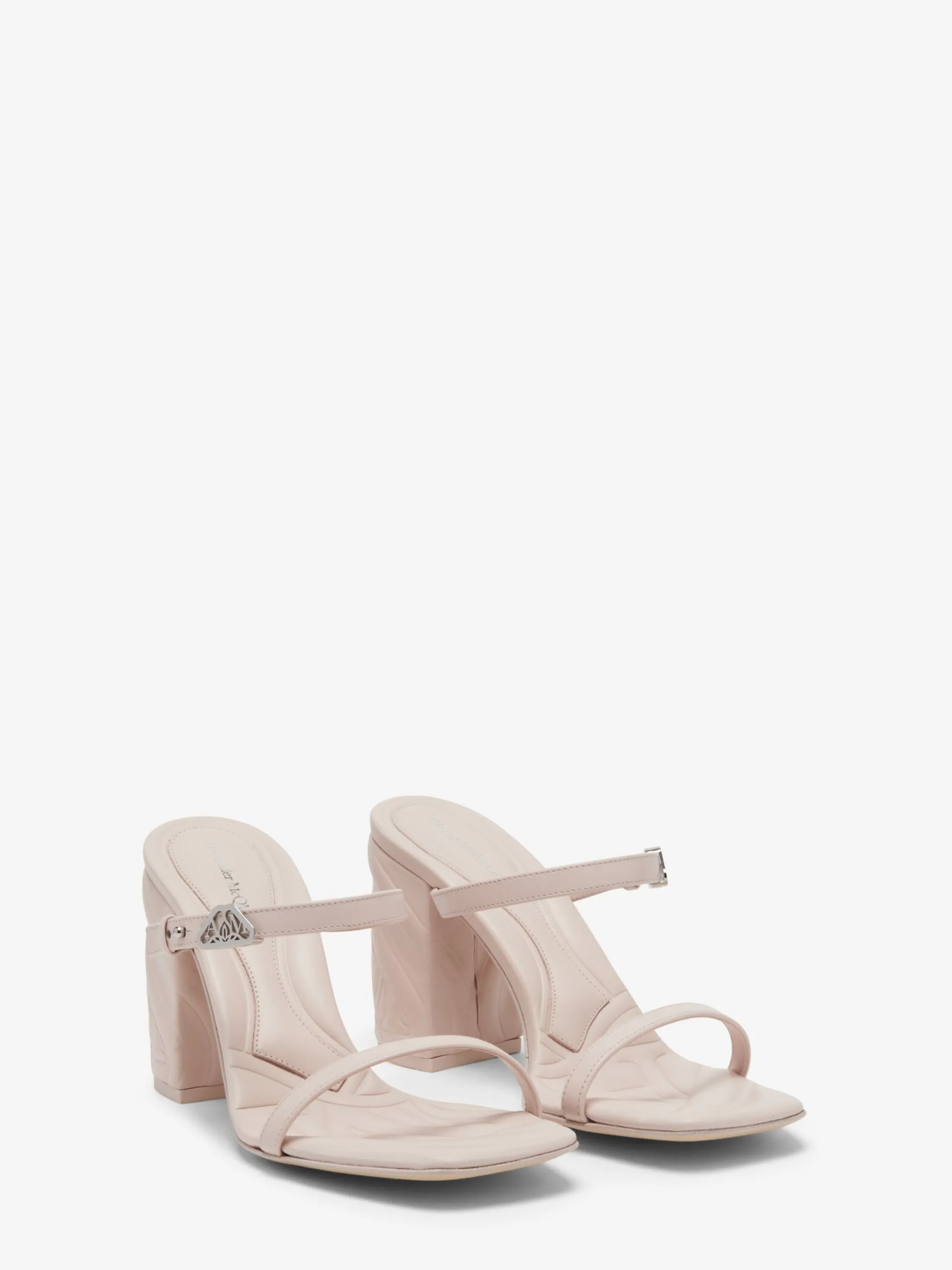 Sale Alexander McQueen Women's Seal Strap Mule in Clay/Silver