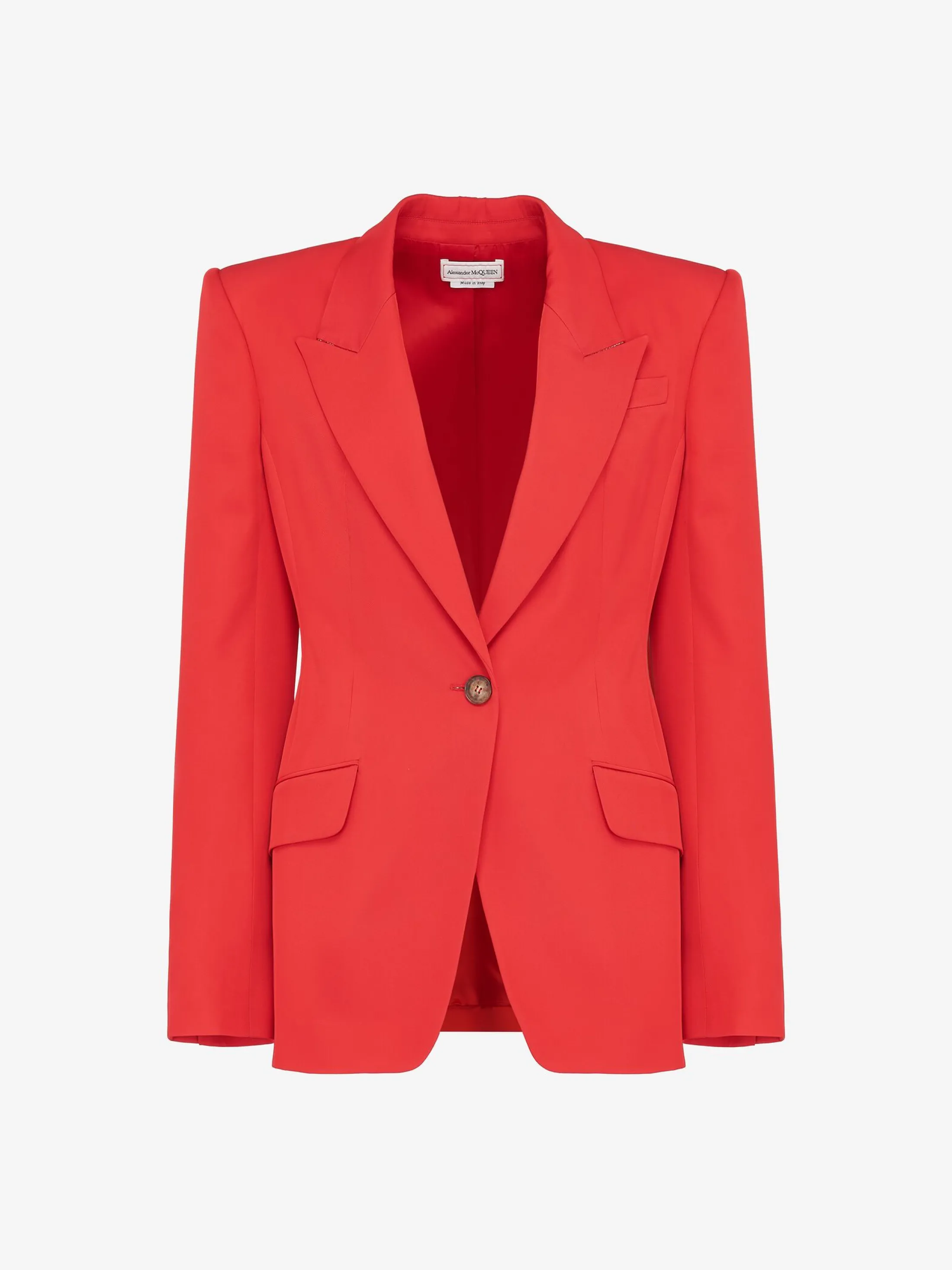 Cheap Alexander McQueen Women's Single-breasted Jacket in Lust Red