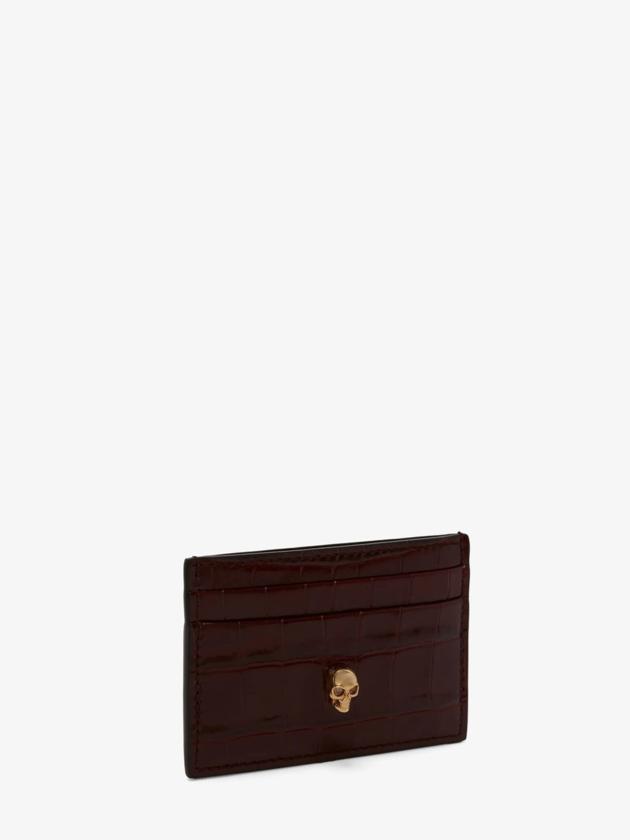 Cheap Alexander McQueen Women's Skull Card Holder in Burgundy