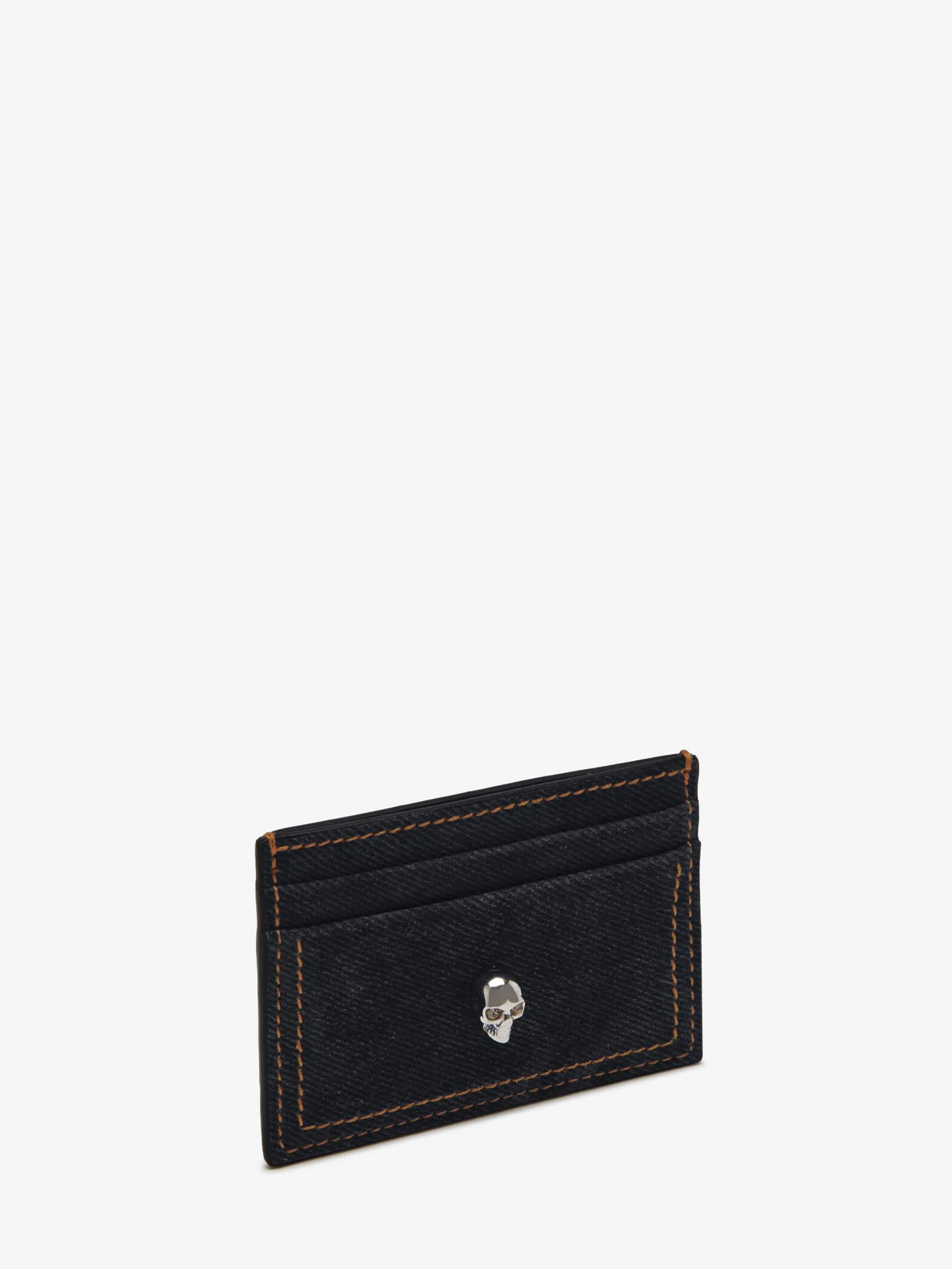 Sale Alexander McQueen Women's Skull Card Holder in Denim